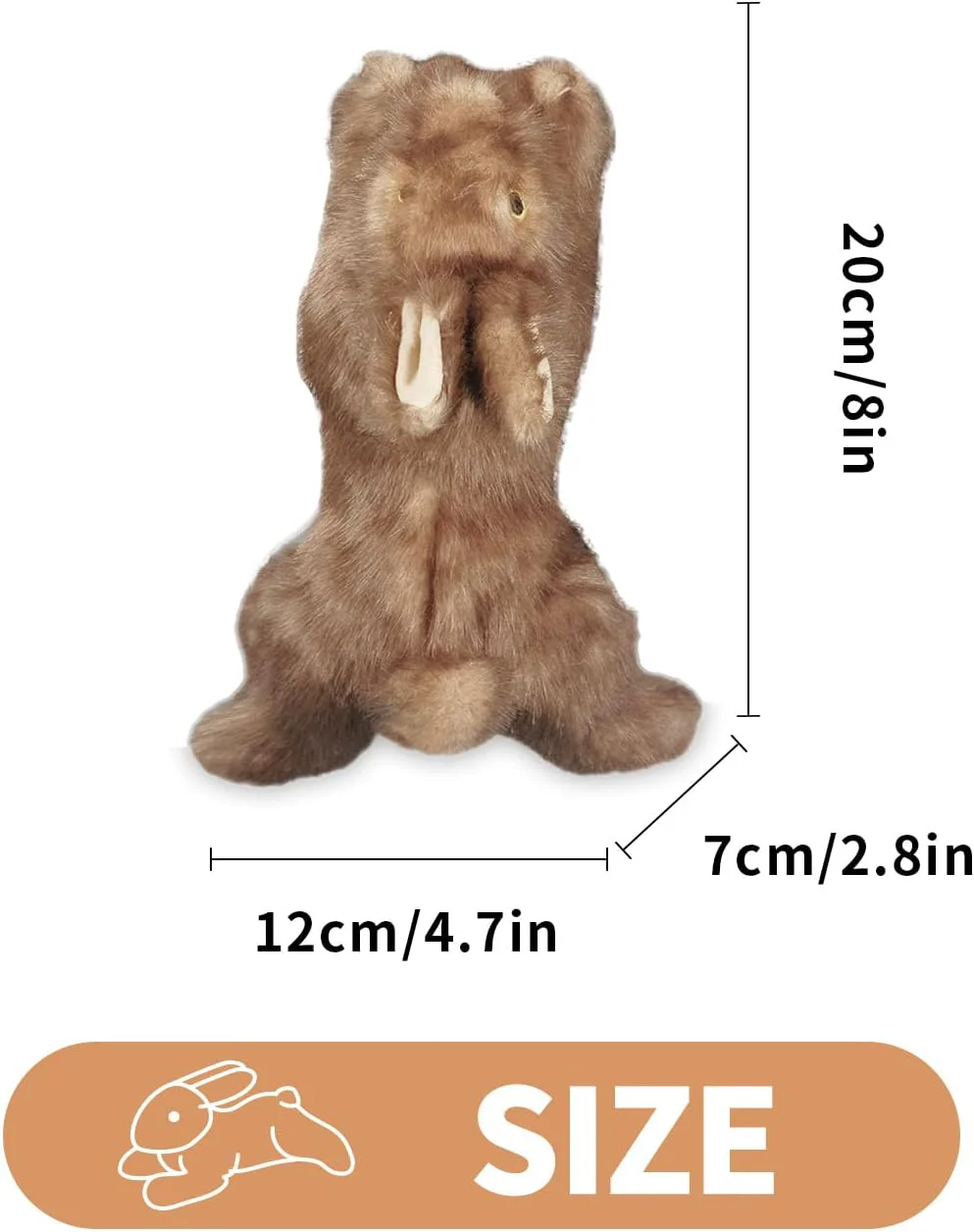 All for Paws Classic Brown Rabbit Dog Toy - Image 3