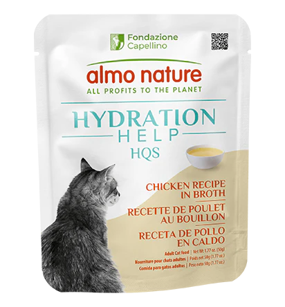 Almo Nature HQS Hydration Help Chicken Recipe in Broth for Cats