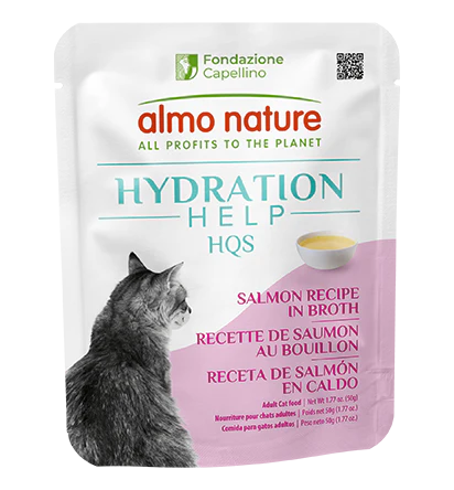 Almo Nature HQS Hydration Help Salmon Recipe in Broth for Cats