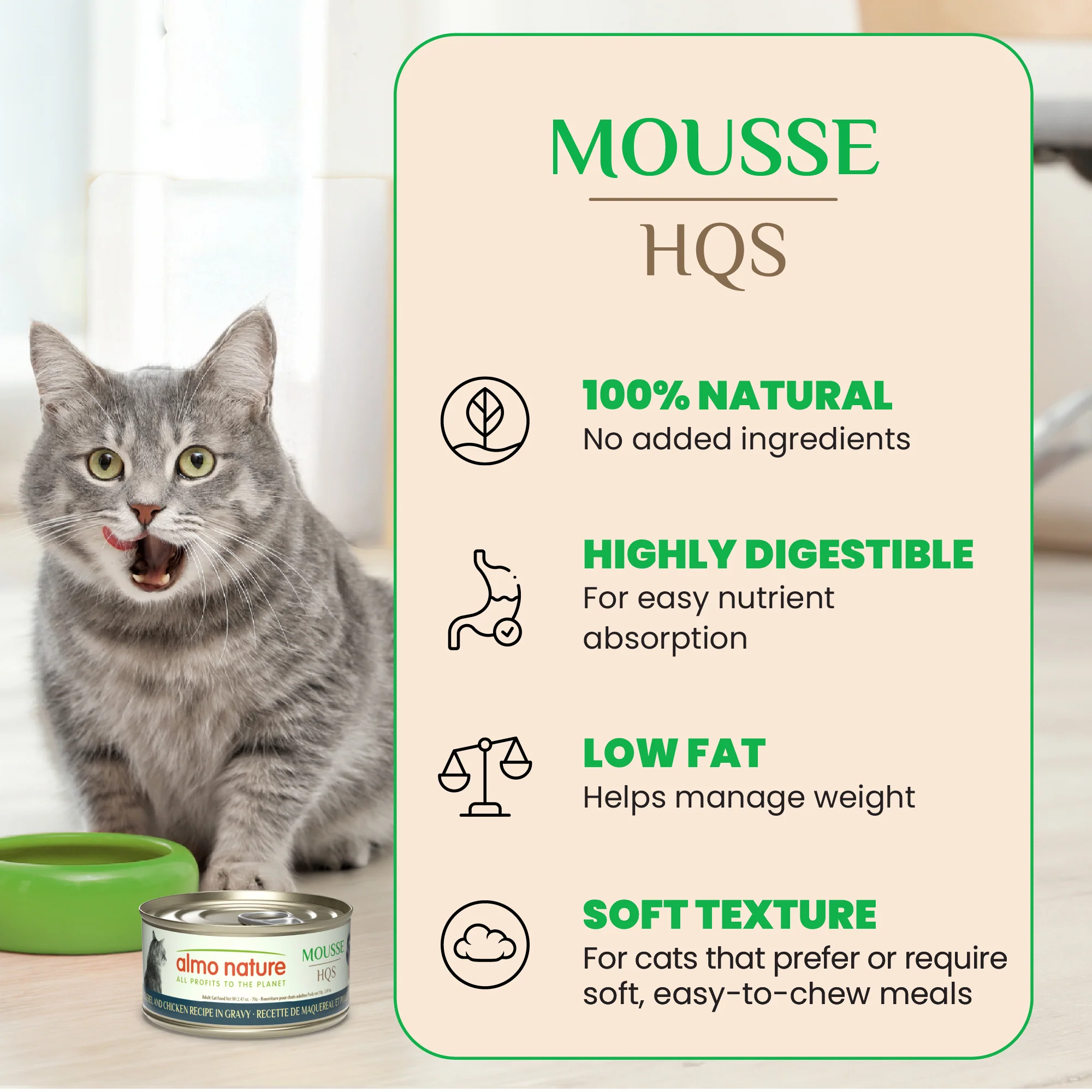 Almo Nature Mousse HQS Mackerel And Chicken In Gravy - Image 3