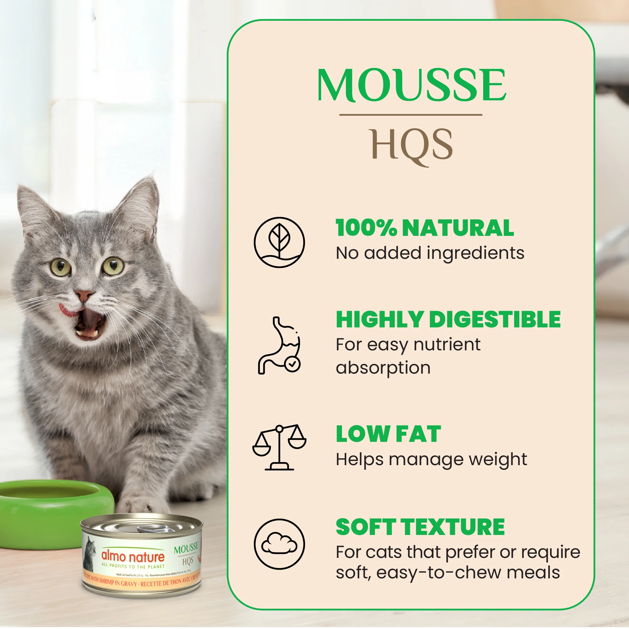 Almo Nature HQS Mousse Tuna With Shrimp In Gravy - Image 3