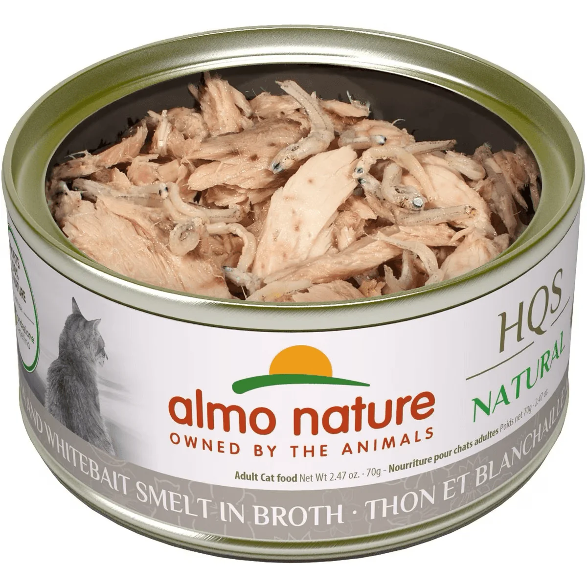Almo Nature HQS Natural Tuna & Whitebait Smelt in Broth Grain-Free Canned Cat Food - Image 6