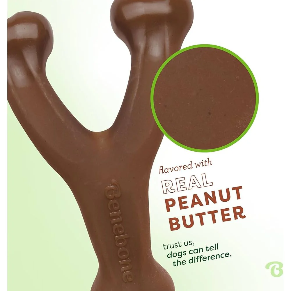 Benebone Dog Chew Wishbone Peanut Butter - Image 3