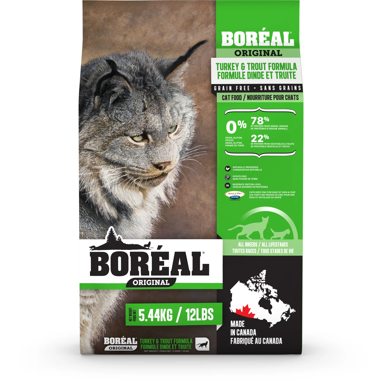 Boréal Original Cat Food All Breeds Turkey and Trout Formula