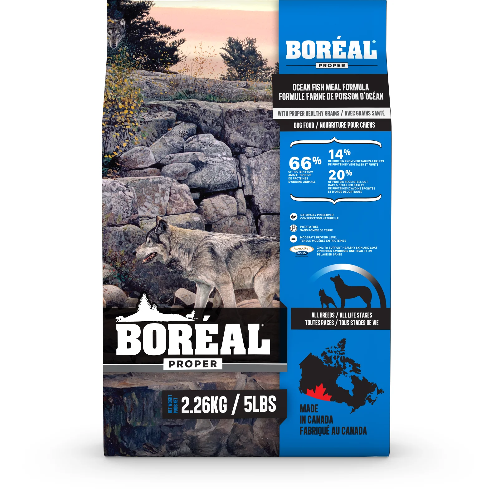 Boréal Proper Dog Food All Breeds Ocean Fish Meal Formula