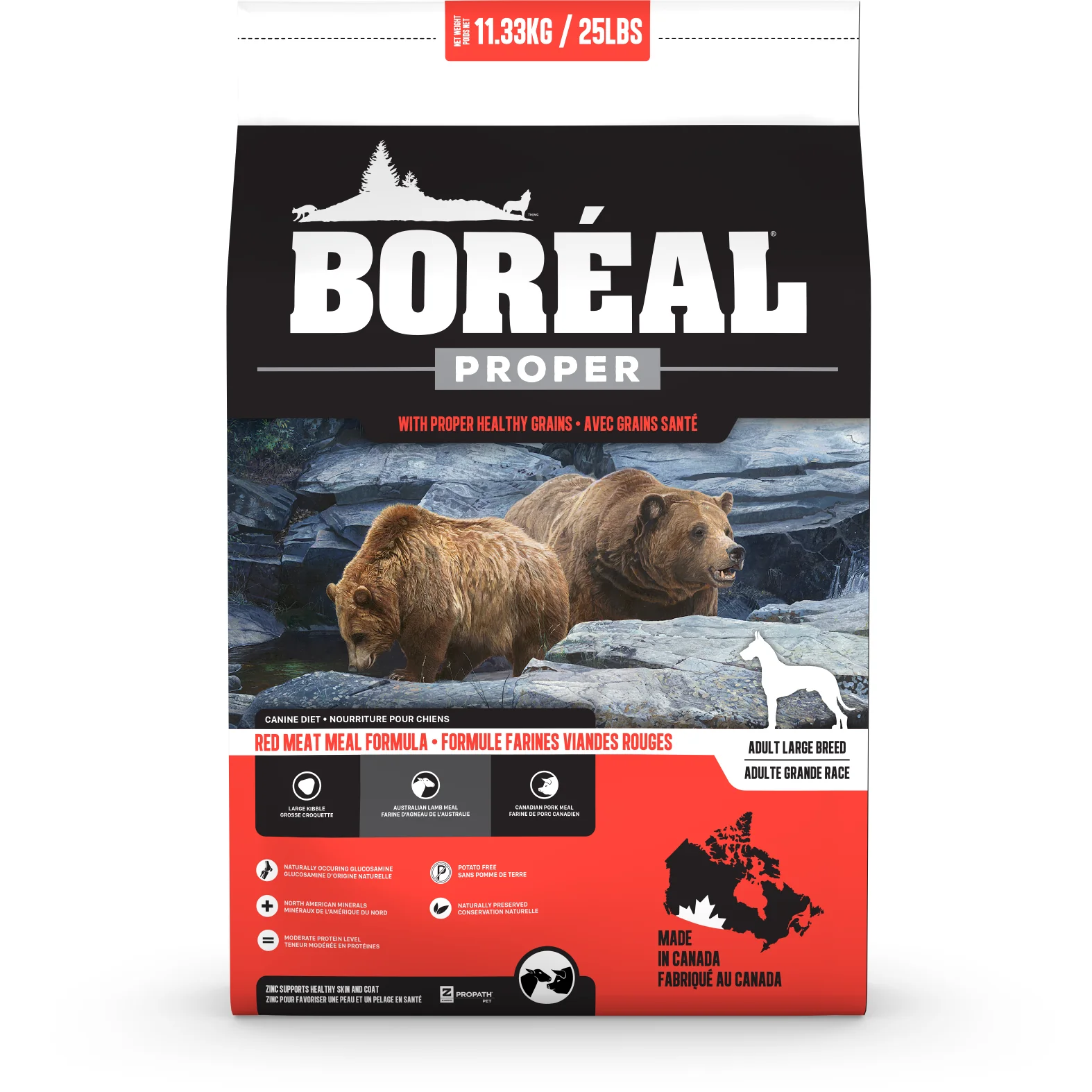 Boréal Proper Dog Food Large Breed Red Meat Meal Formula