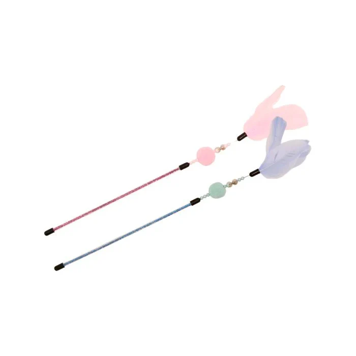 Bud-Z Cat Wand Toy Feather Duster Cotton Candy - Image 2