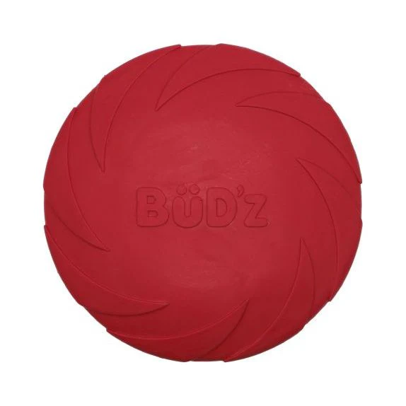 Bud-Z Rubber Dog Toy Frisbee Red