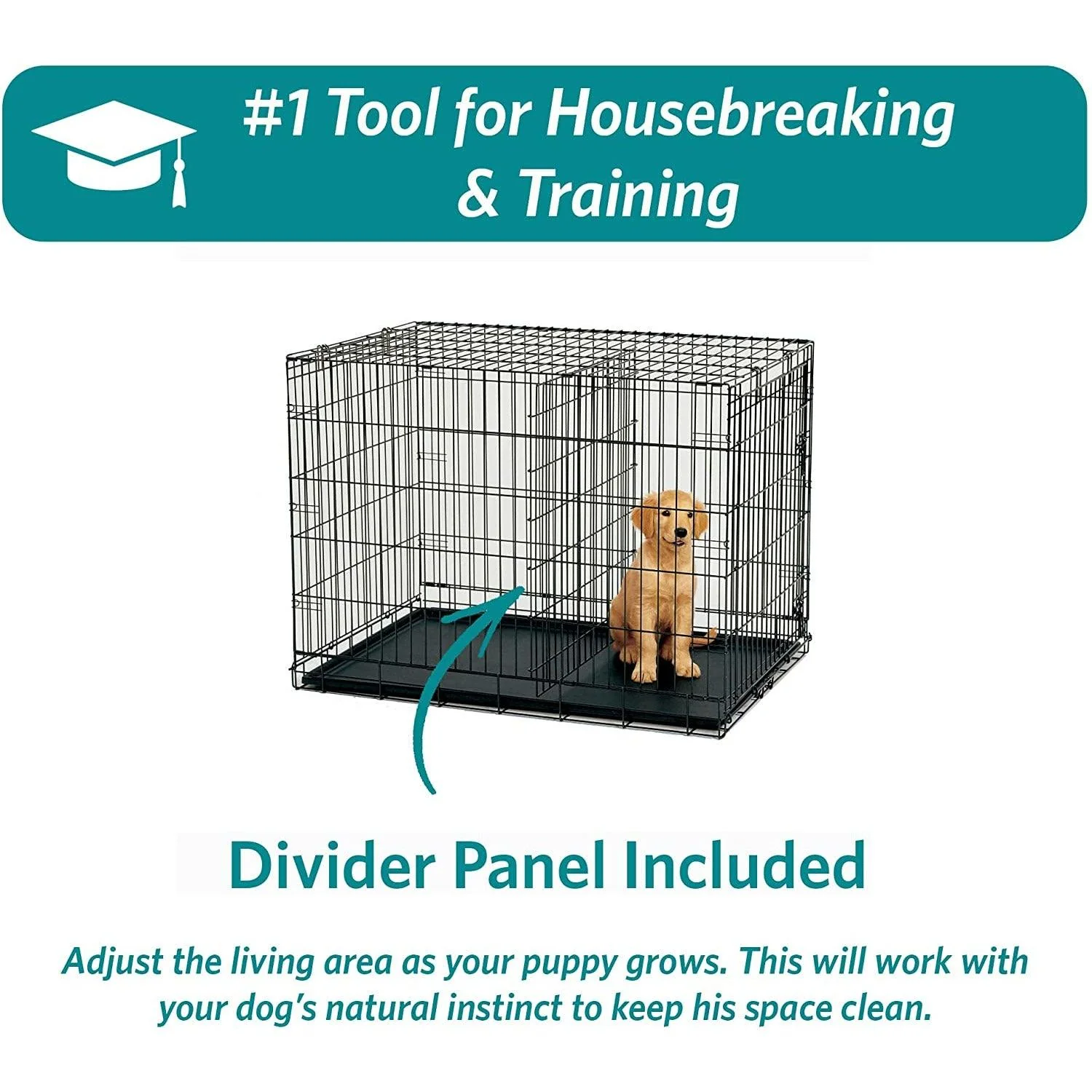 Bud'Z Deluxe Dog Crate With Double Door - Image 7