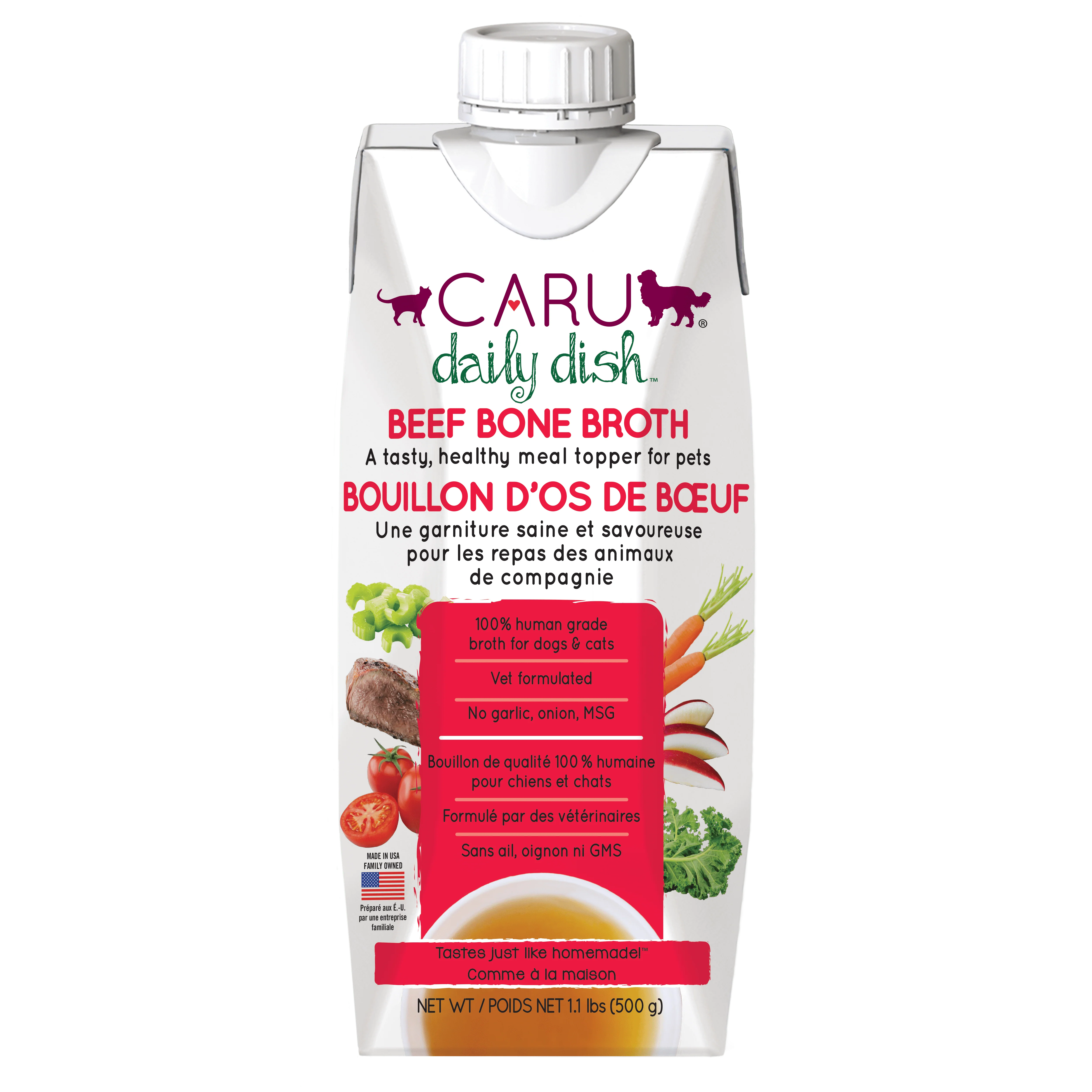 Caru Daily Dish Beef Bone Broth Dog Food Topper