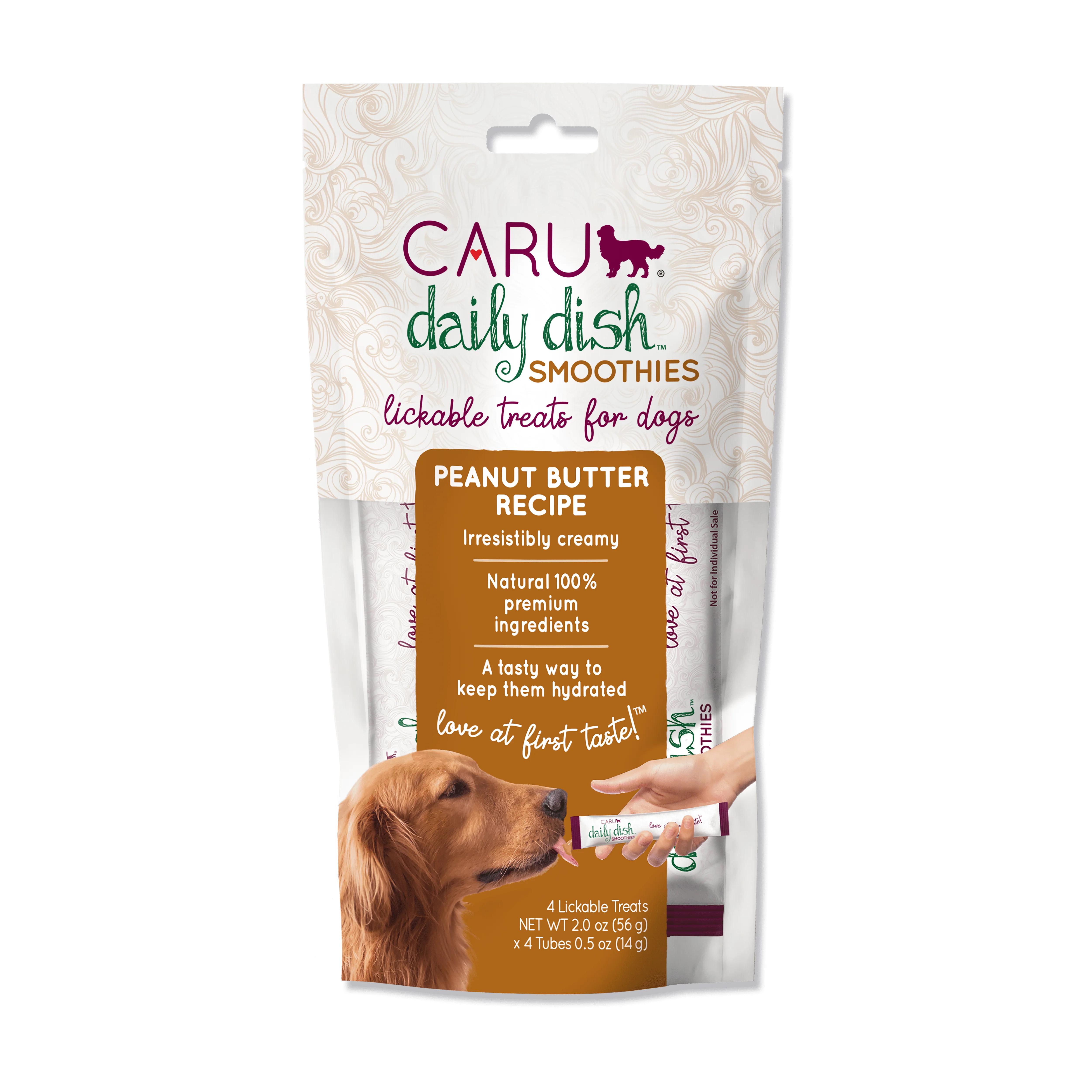 Caru Daily Dish Peanut Butter Smoothie Lickable Dog Treats