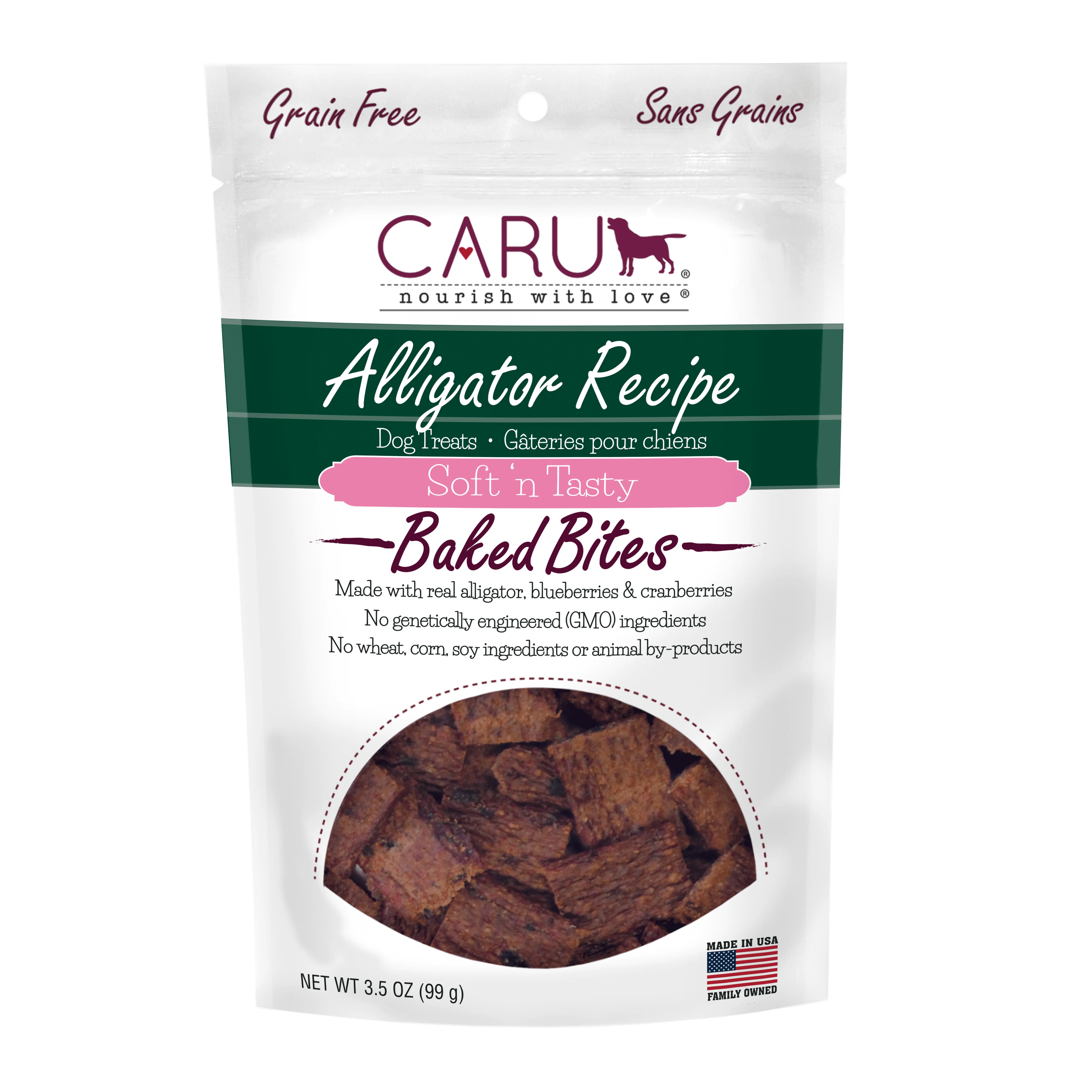 Caru Soft 'n Tasty Bites Alligator Recipe Dog Treats