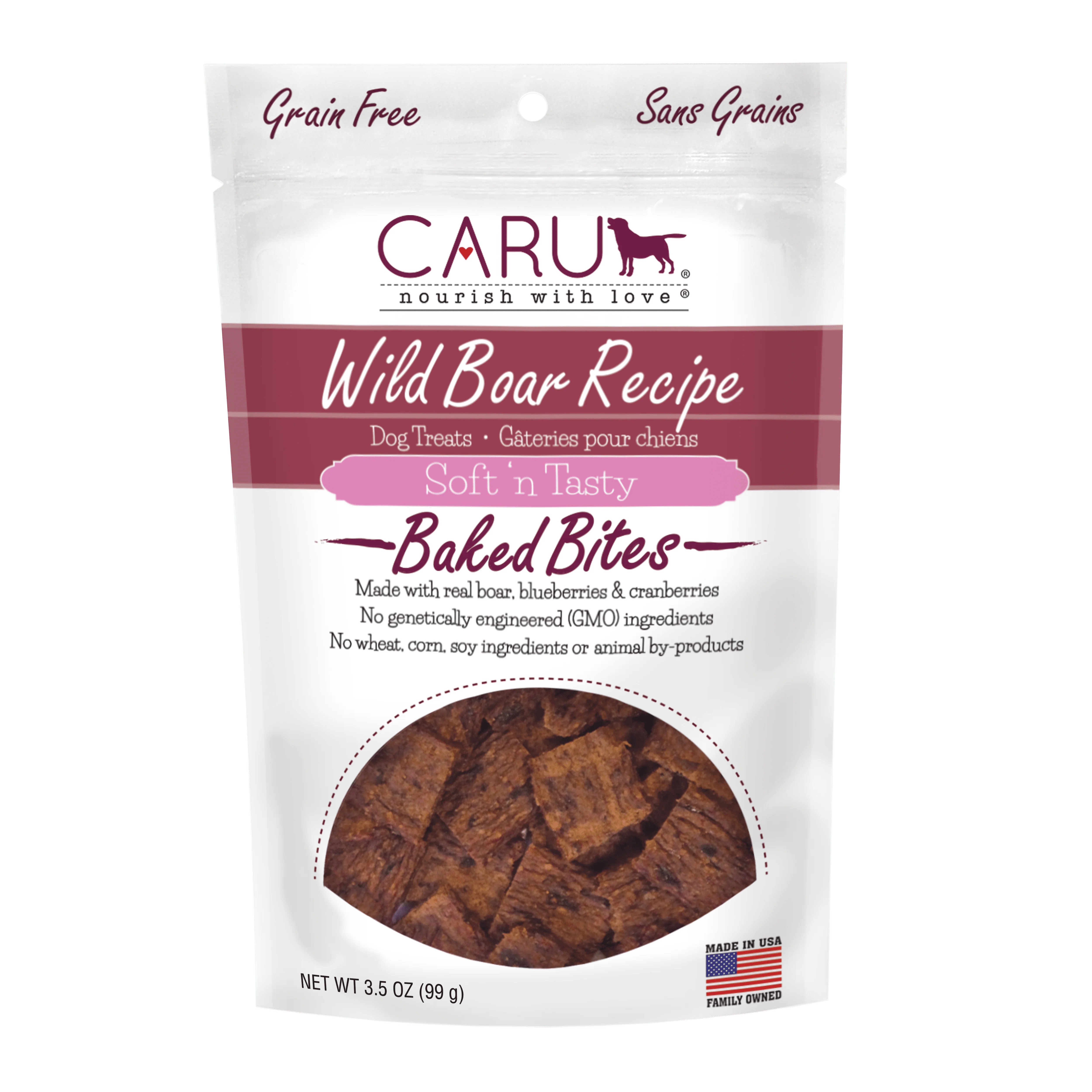 Caru Soft 'n Tasty Bites Wild Boar Recipe Dog Treats
