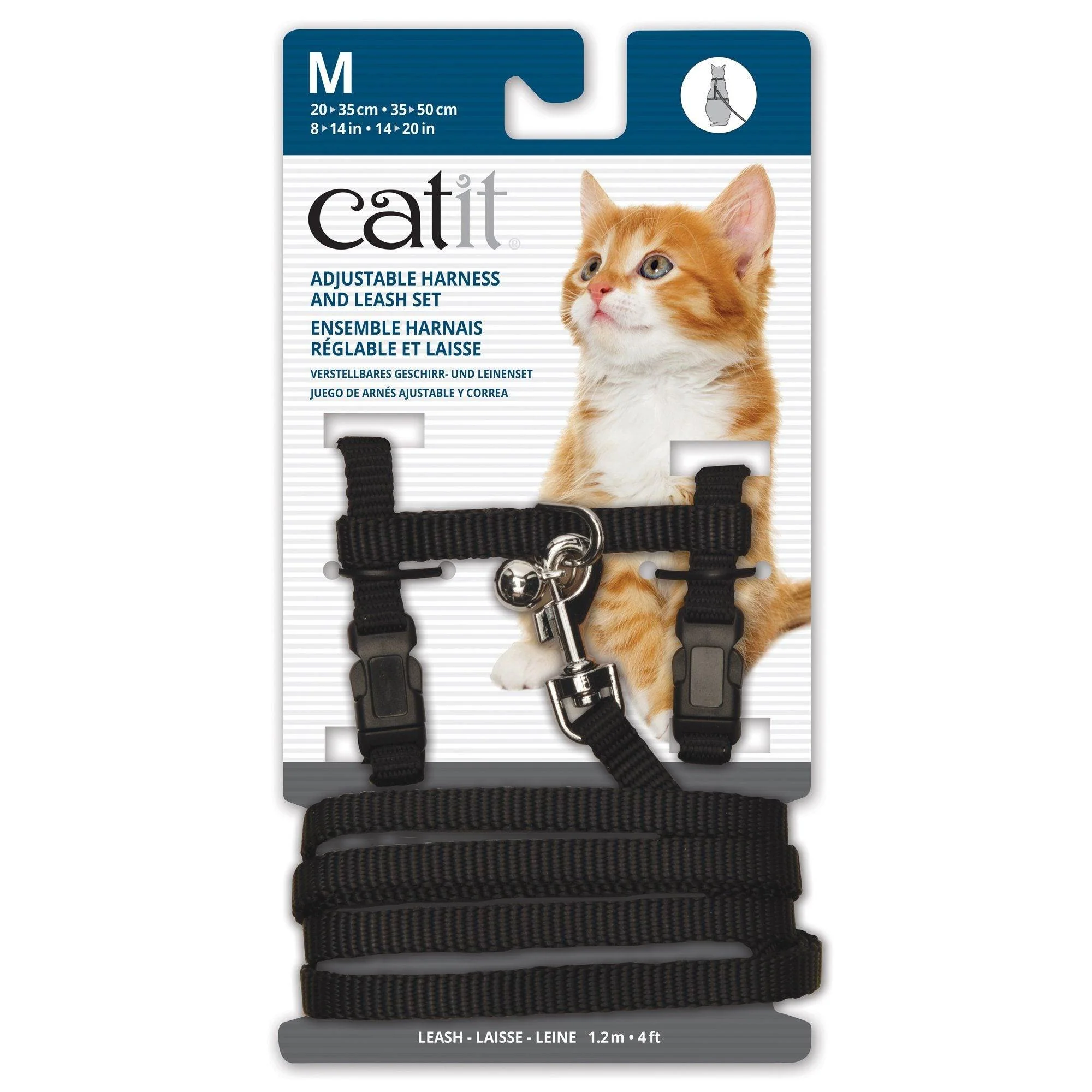 Catit Adjustable Nylon Harness & Leash Set Black - Image 2