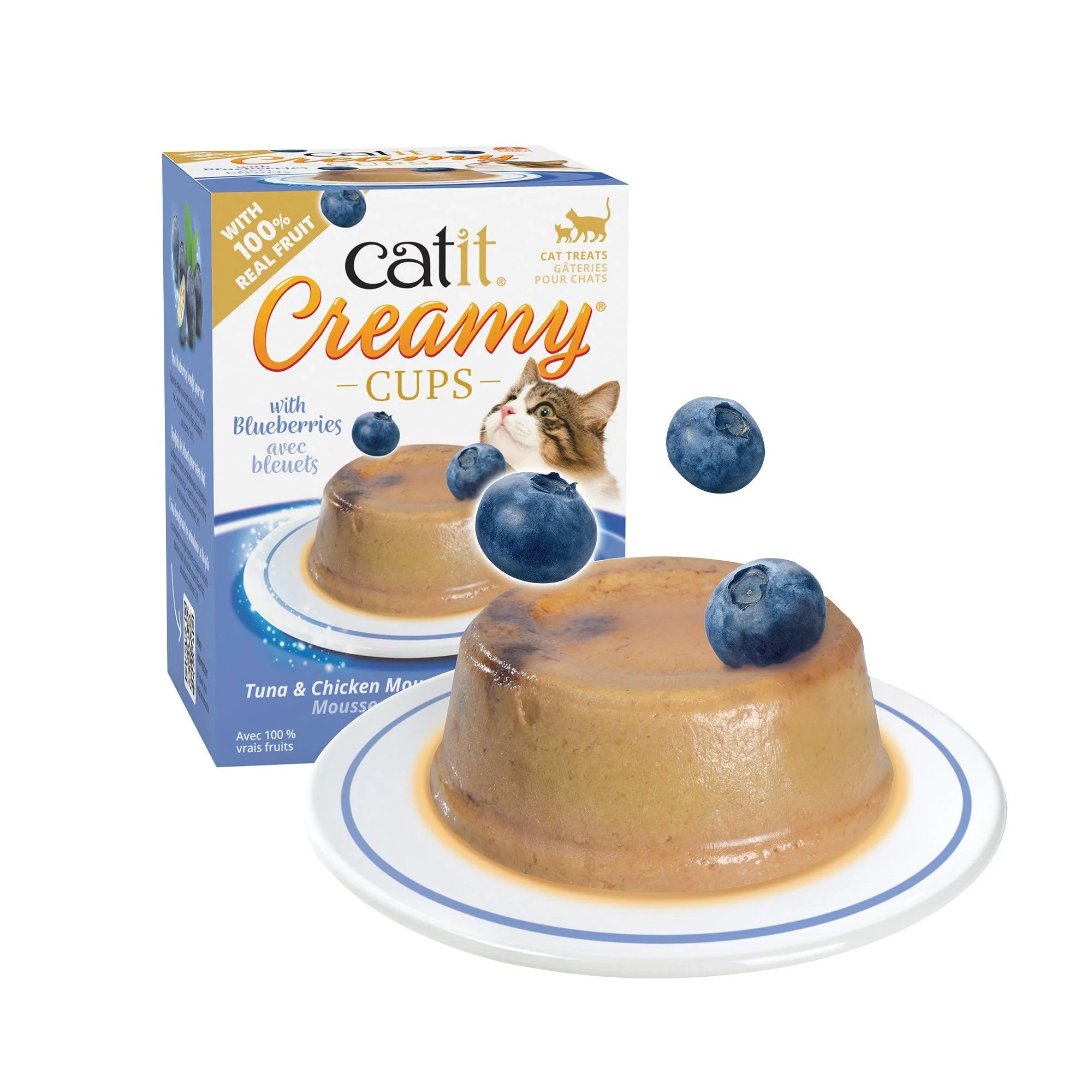 Catit Creamy Cups Tuna & Chicken Mousse with Blueberry - Image 2