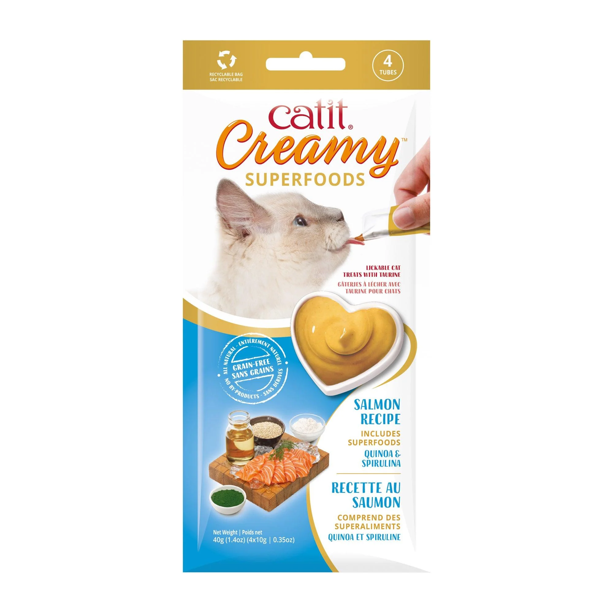 Catit Creamy Superfood Treats Salmon with Quinoa & Spirulina