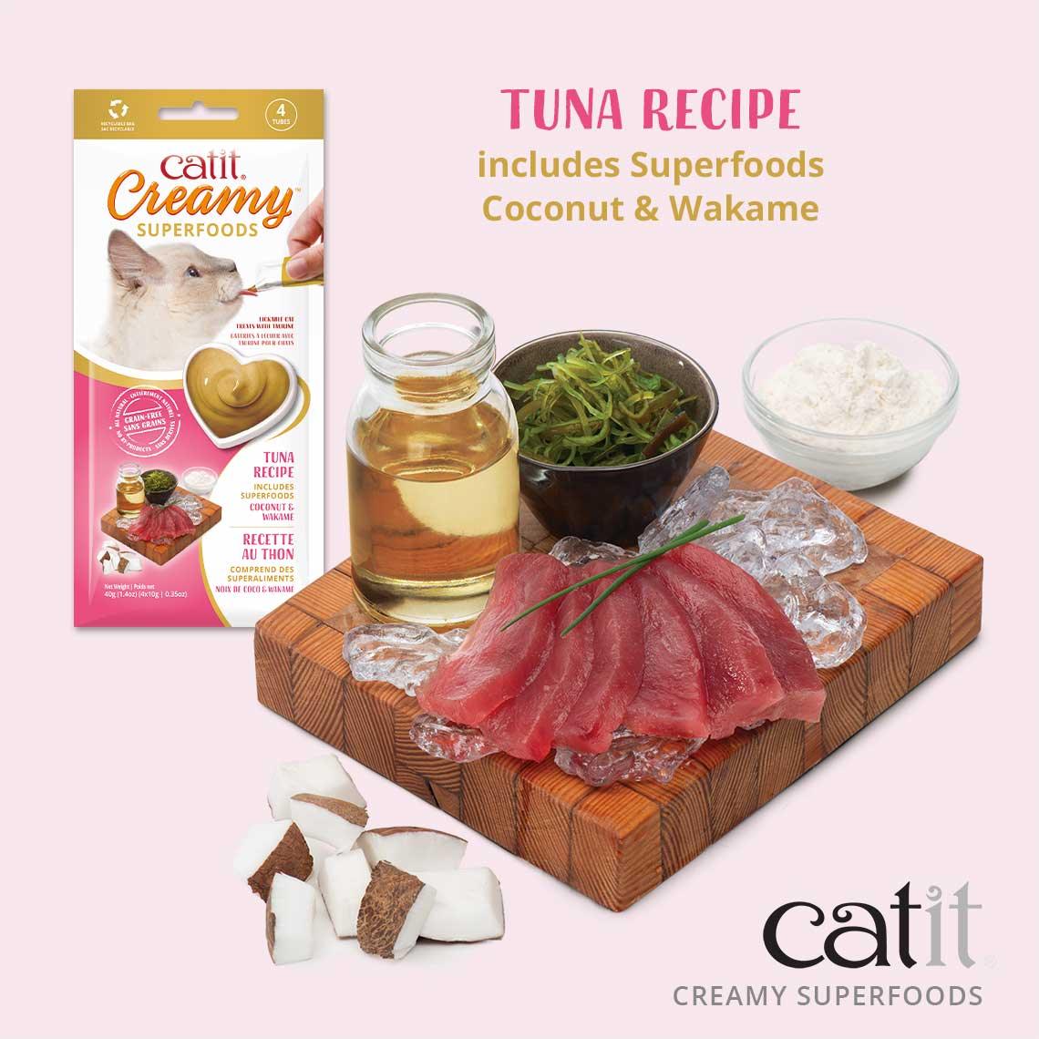 Catit Creamy Superfood Treats Tuna with Coconut & Wakame - Image 3