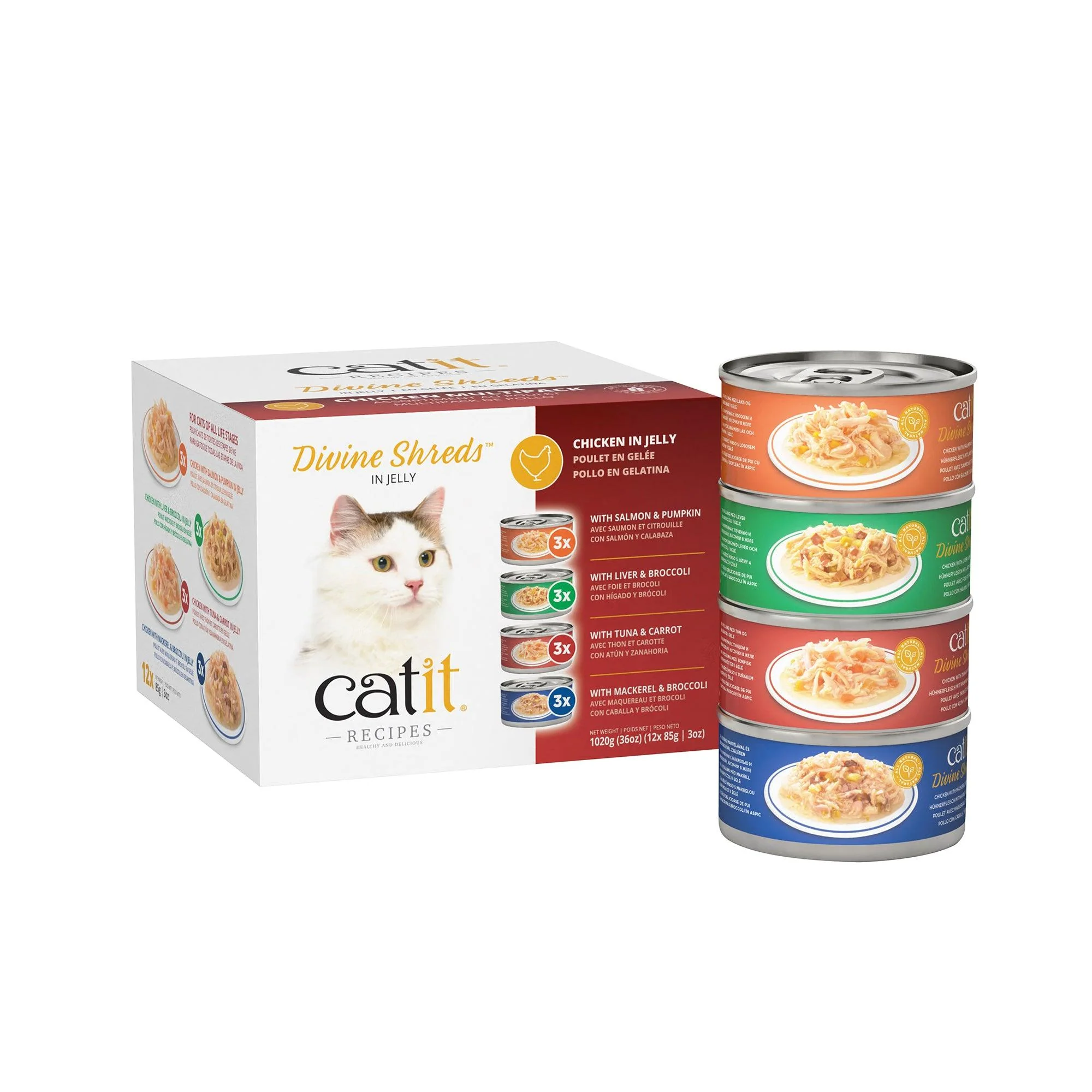 Catit Divine Shreds Chicken In Jelly Multipack - Image 2