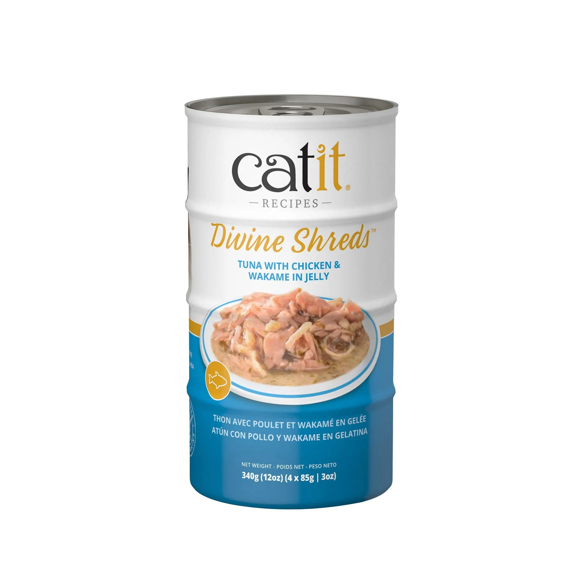 Catit Divine Shreds Tuna, Chicken & Wakame In Jelly 4 Pack