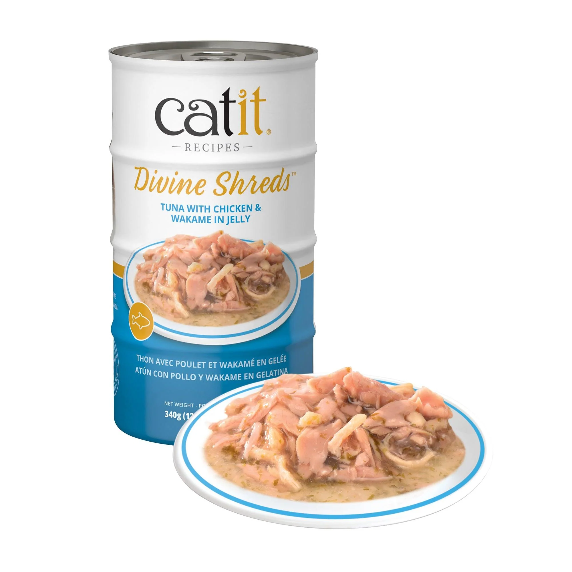 Catit Divine Shreds Tuna, Chicken & Wakame In Jelly 4 Pack - Image 2