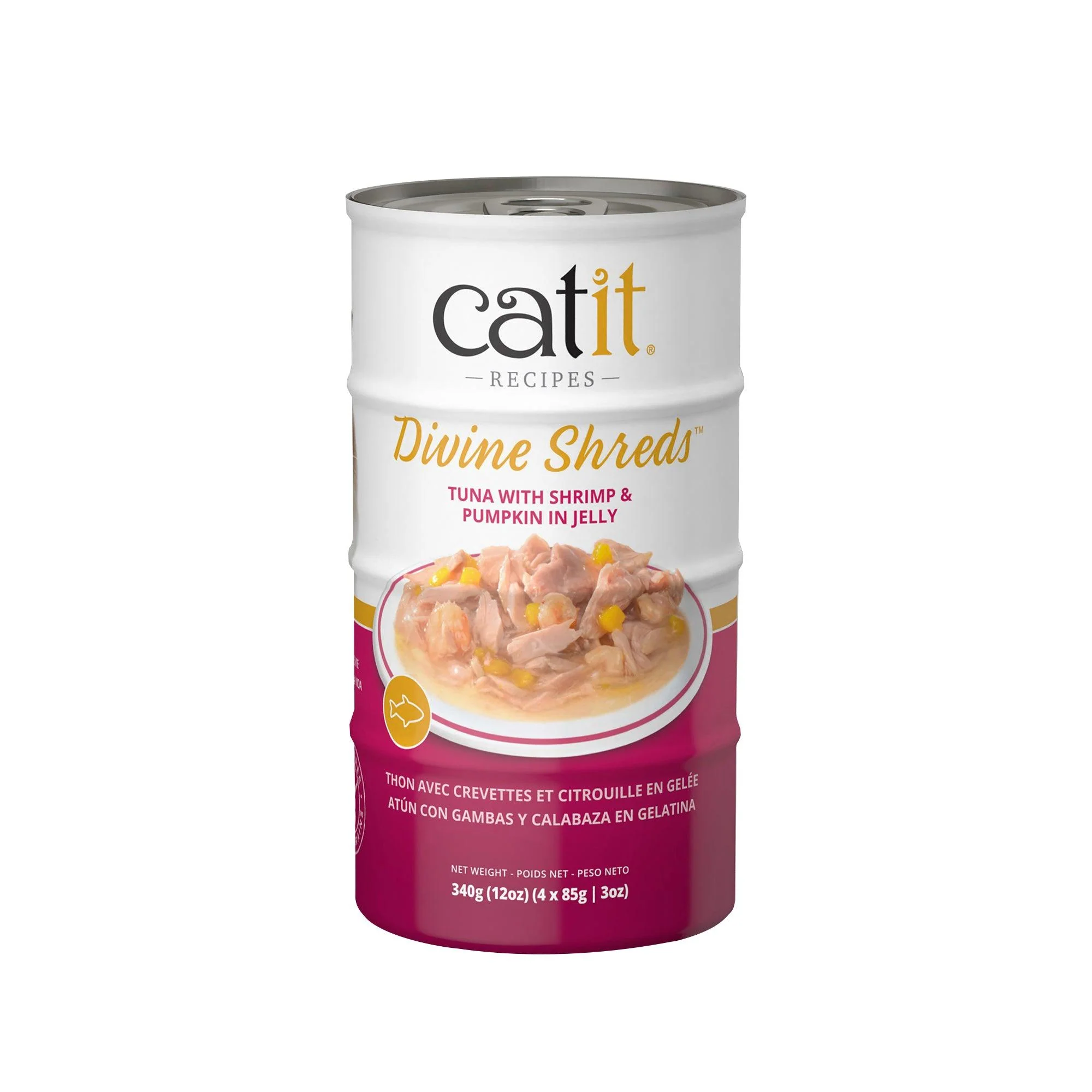 Catit Divine Shreds Tuna, Shrimp & Pumpkin In Jelly 4 Pack