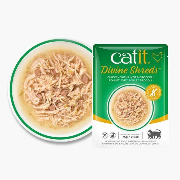 CatIt Divine Shreds Wet Pouches Chicken, Liver & Broccoli