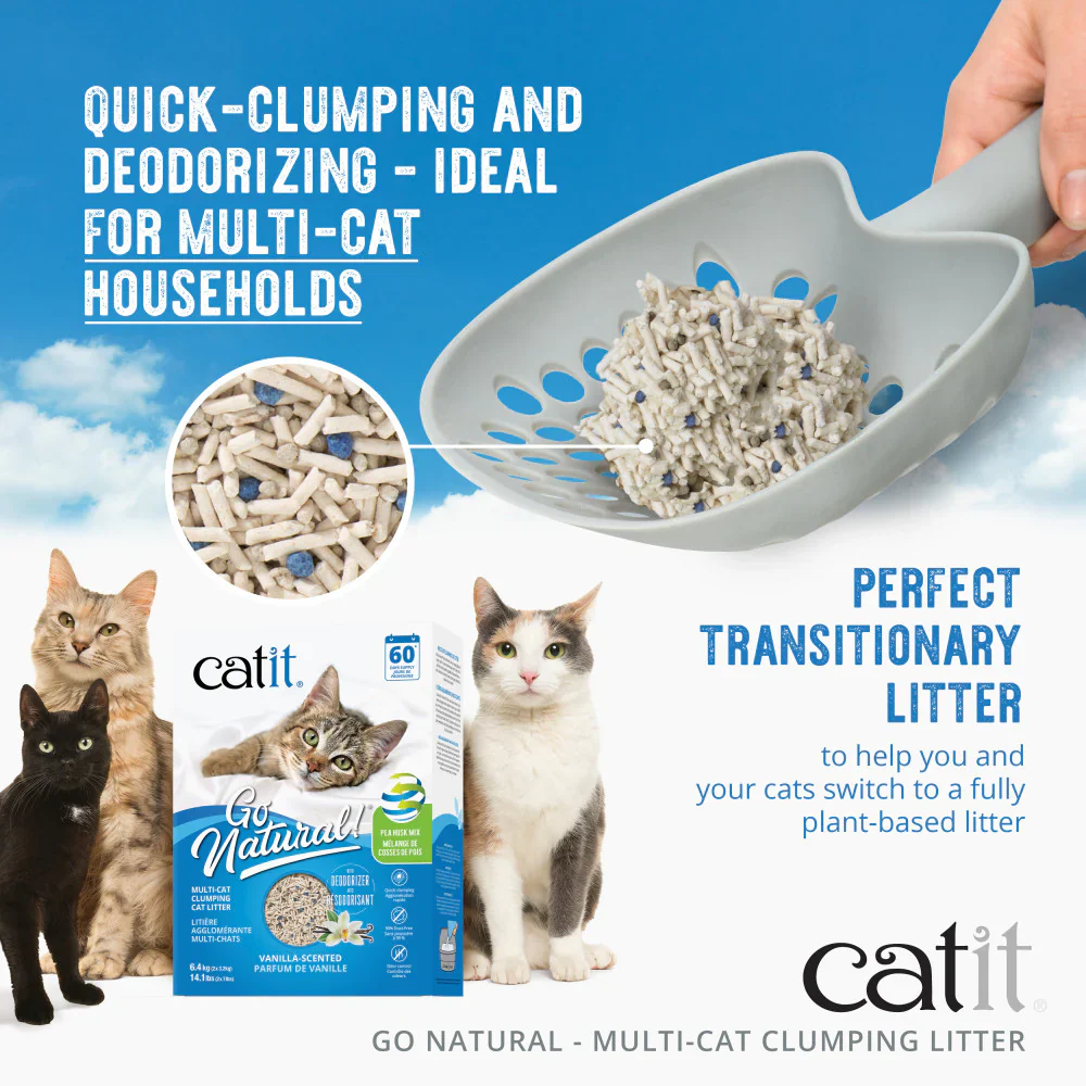 Catit Go Natural Pea Husk Multi-Cat Clumping Litter Vanilla Scented - Image 3