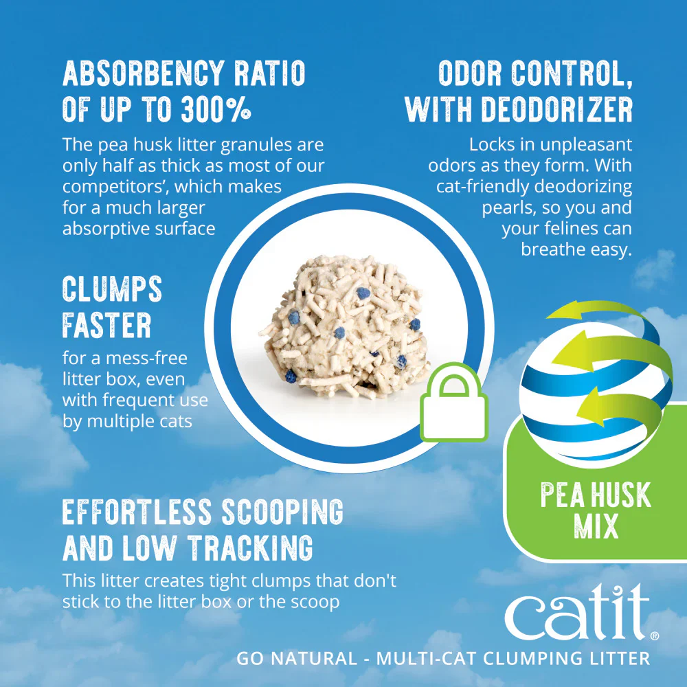 Catit Go Natural Pea Husk Multi-Cat Clumping Litter Vanilla Scented - Image 4