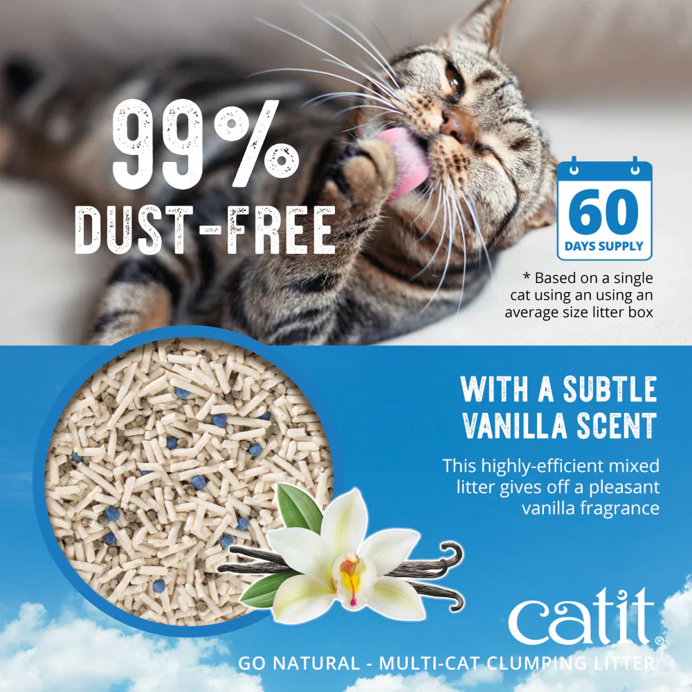 Catit Go Natural Pea Husk Multi-Cat Clumping Litter Vanilla Scented - Image 5