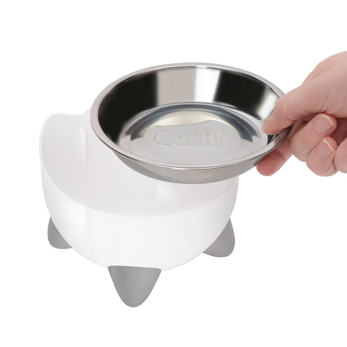 Catit Pixi Fountain White Combo with Feeding Dish & 3 Filters - Image 4
