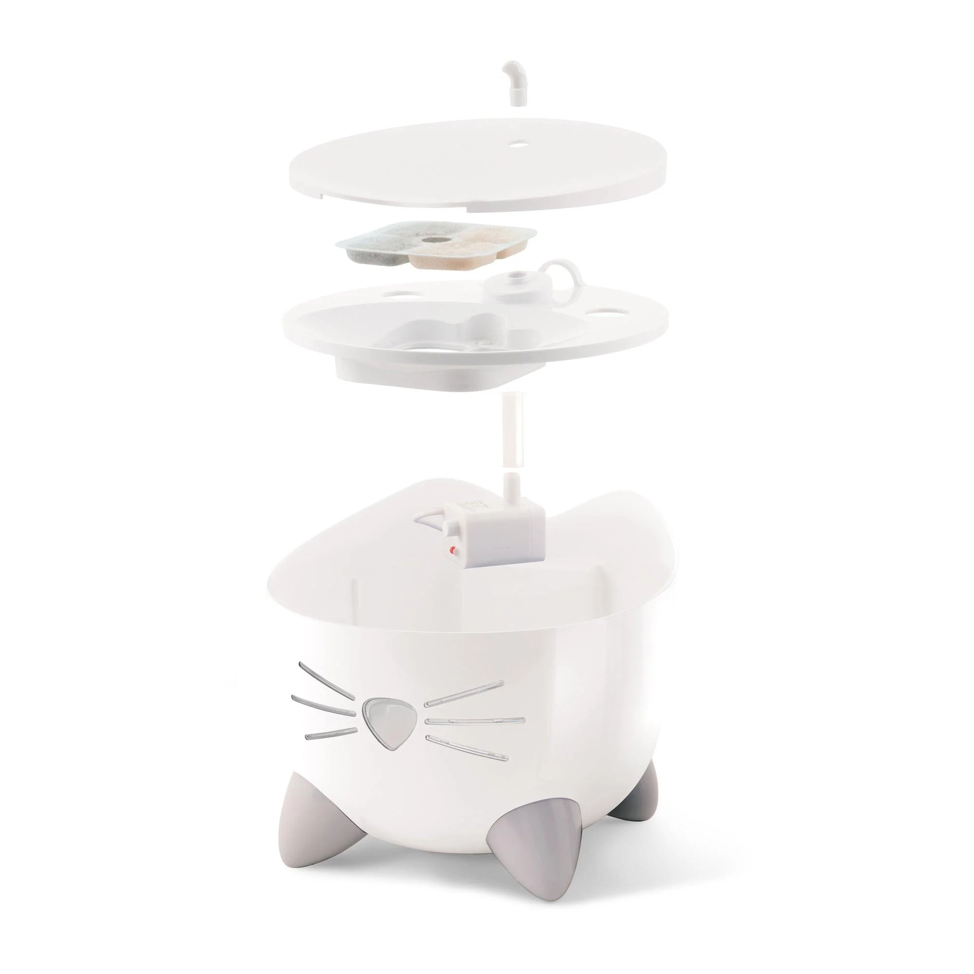 Catit Pixi Fountain White Combo with Feeding Dish & 3 Filters - Image 6
