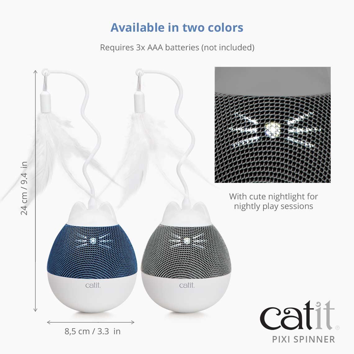 Catit Pixi Spinner Electronic Cat Toy White & Grey - Image 6