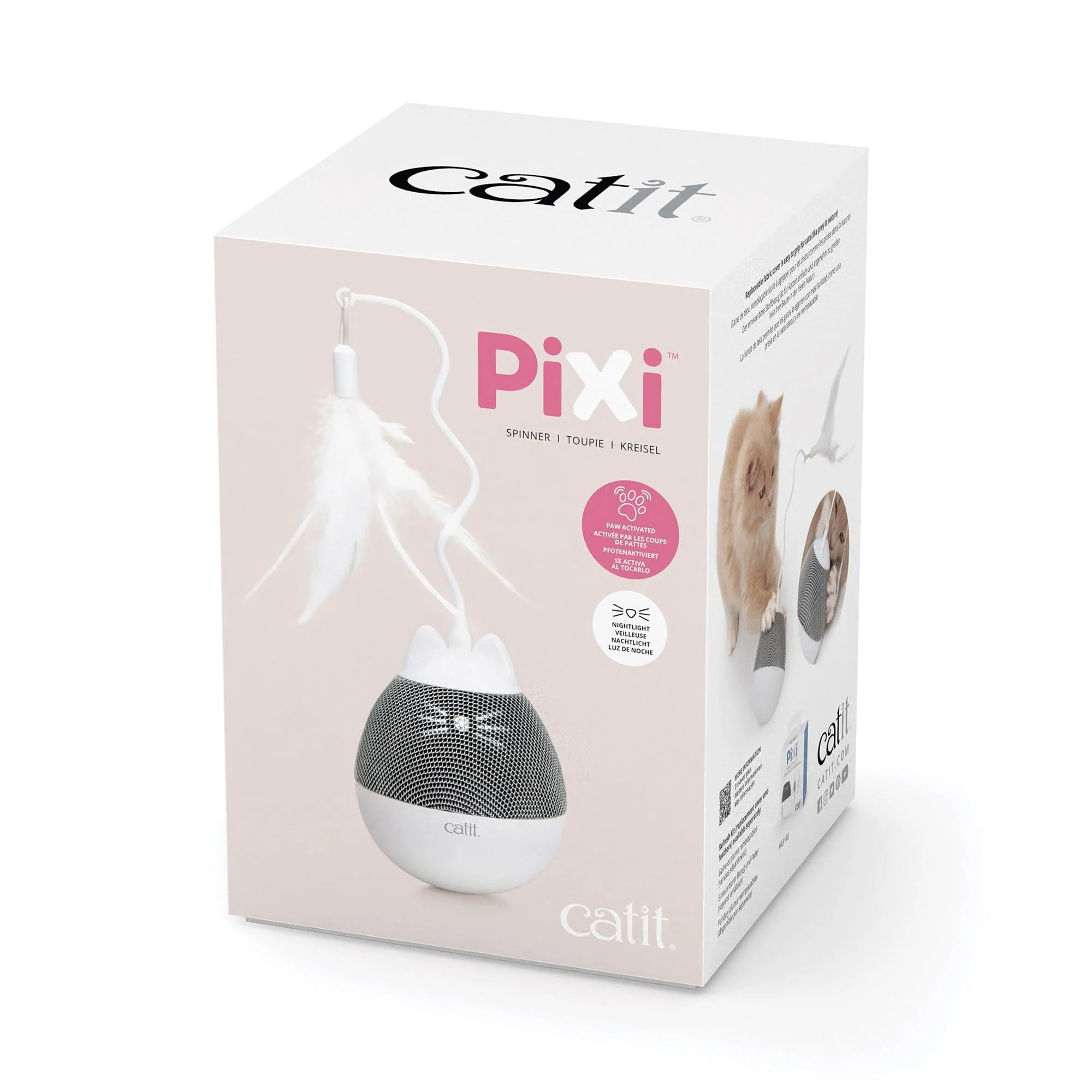 Catit Pixi Spinner Electronic Cat Toy White & Grey - Image 7
