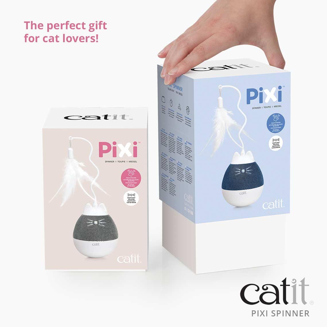 Catit Pixi Spinner Electronic Cat Toy White & Grey - Image 8