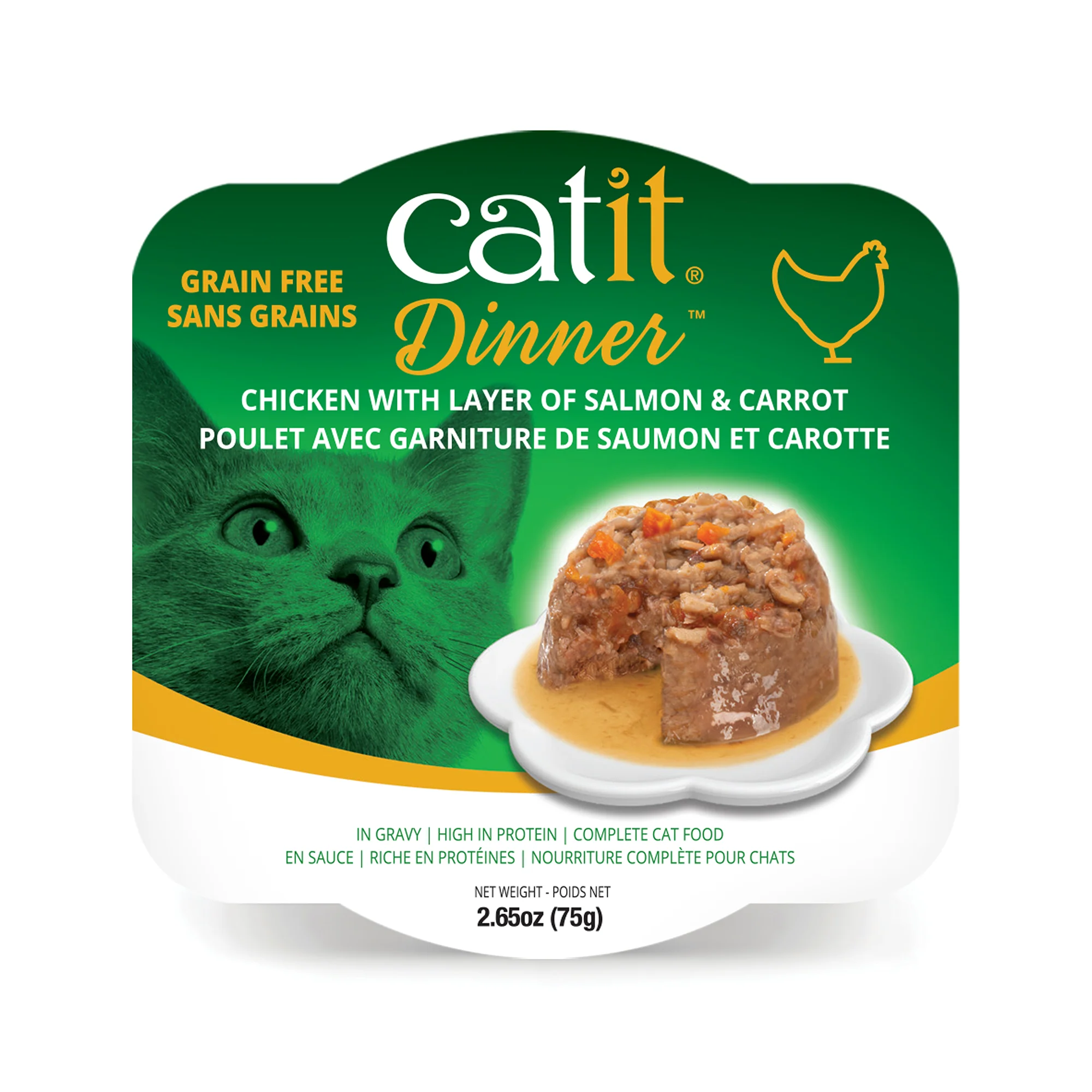 CatIt Wet Cat Food Chicken Dinner With Salmon & Carrot
