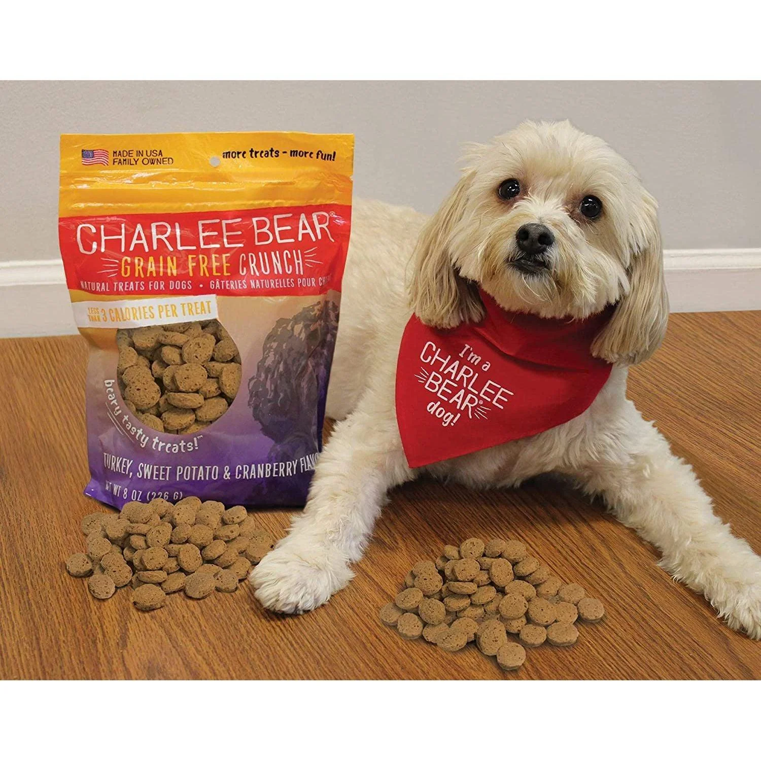 Charlee Bear Grain-Free Crunch Turkey, Sweet Potato and Cranberry Flavour Dog Treats - Image 2
