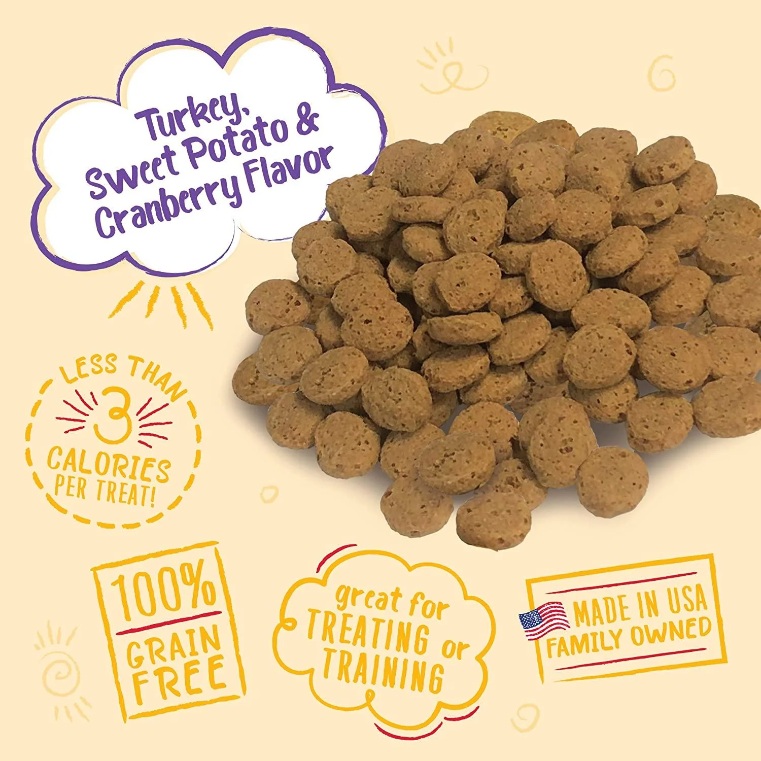 Charlee Bear Grain-Free Crunch Turkey, Sweet Potato and Cranberry Flavour Dog Treats - Image 3