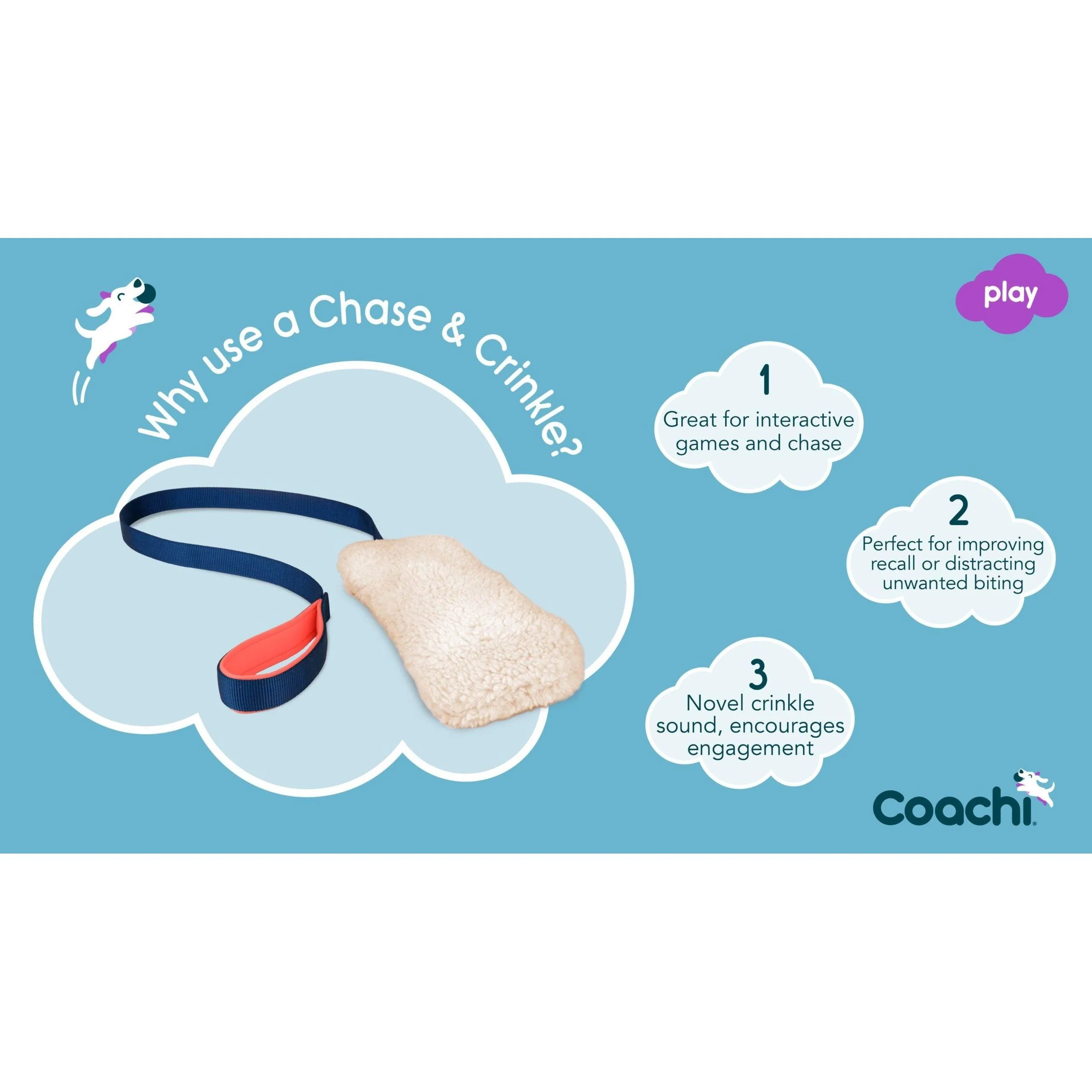 Coachi Chase & Crinkle Dog Dummy, Navy - Image 4