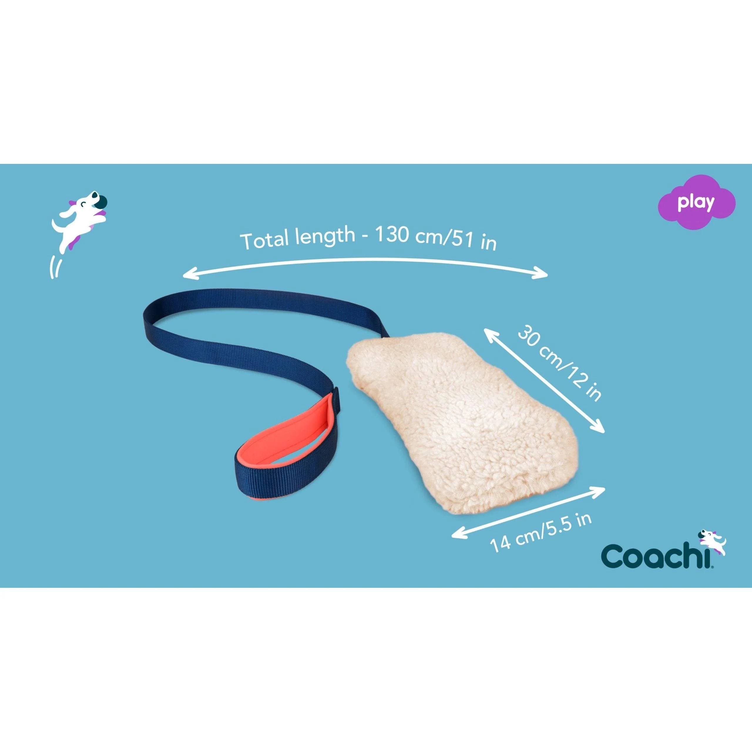 Coachi Chase & Crinkle Dog Dummy, Navy - Image 5