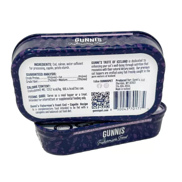 Gunni's Pet Cod & Capelin Recipe Food Topper For Cats - Image 2