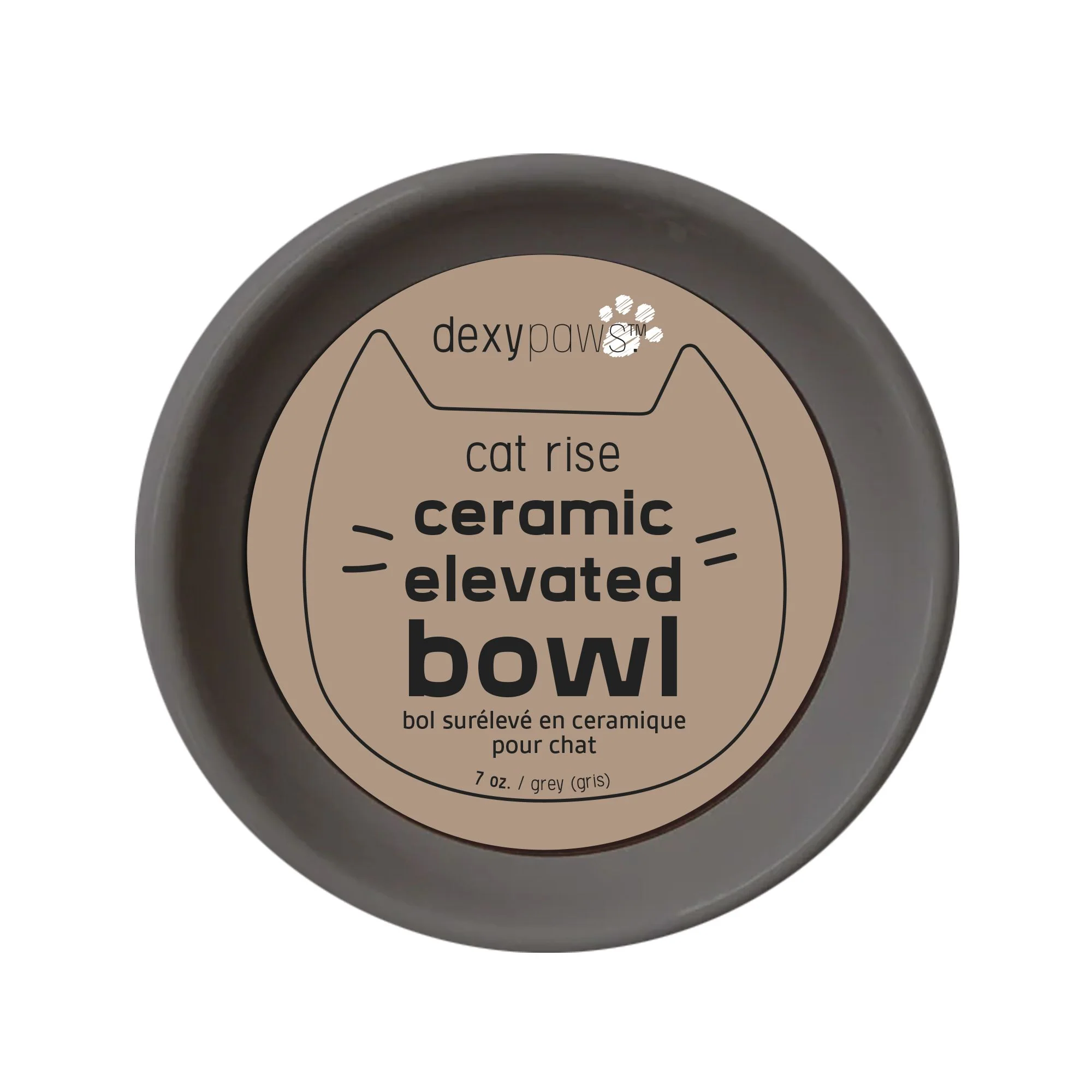 Dexypaws Raised Ceramic Cat Grey - Image 2