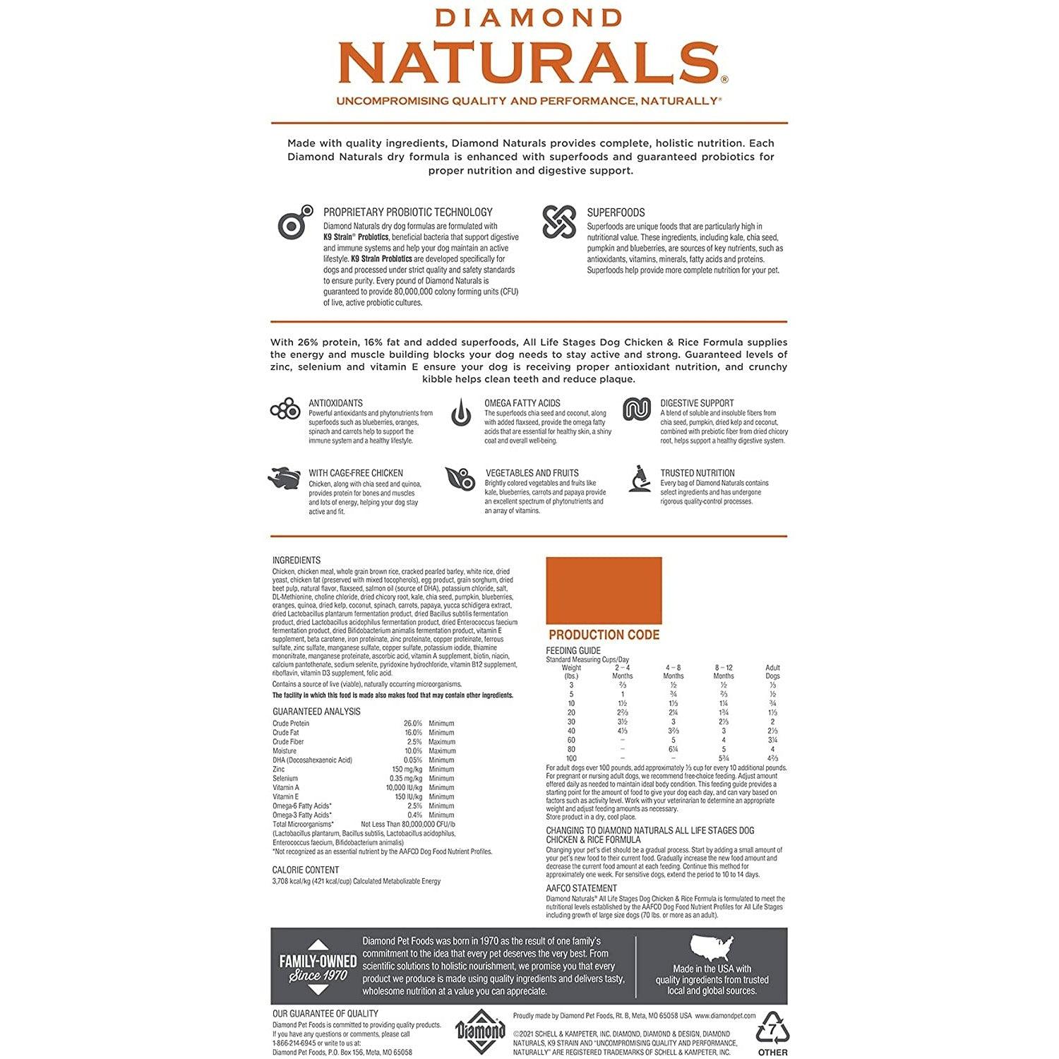 Diamond Naturals Dog Food Adult Chicken & Rice - Image 6