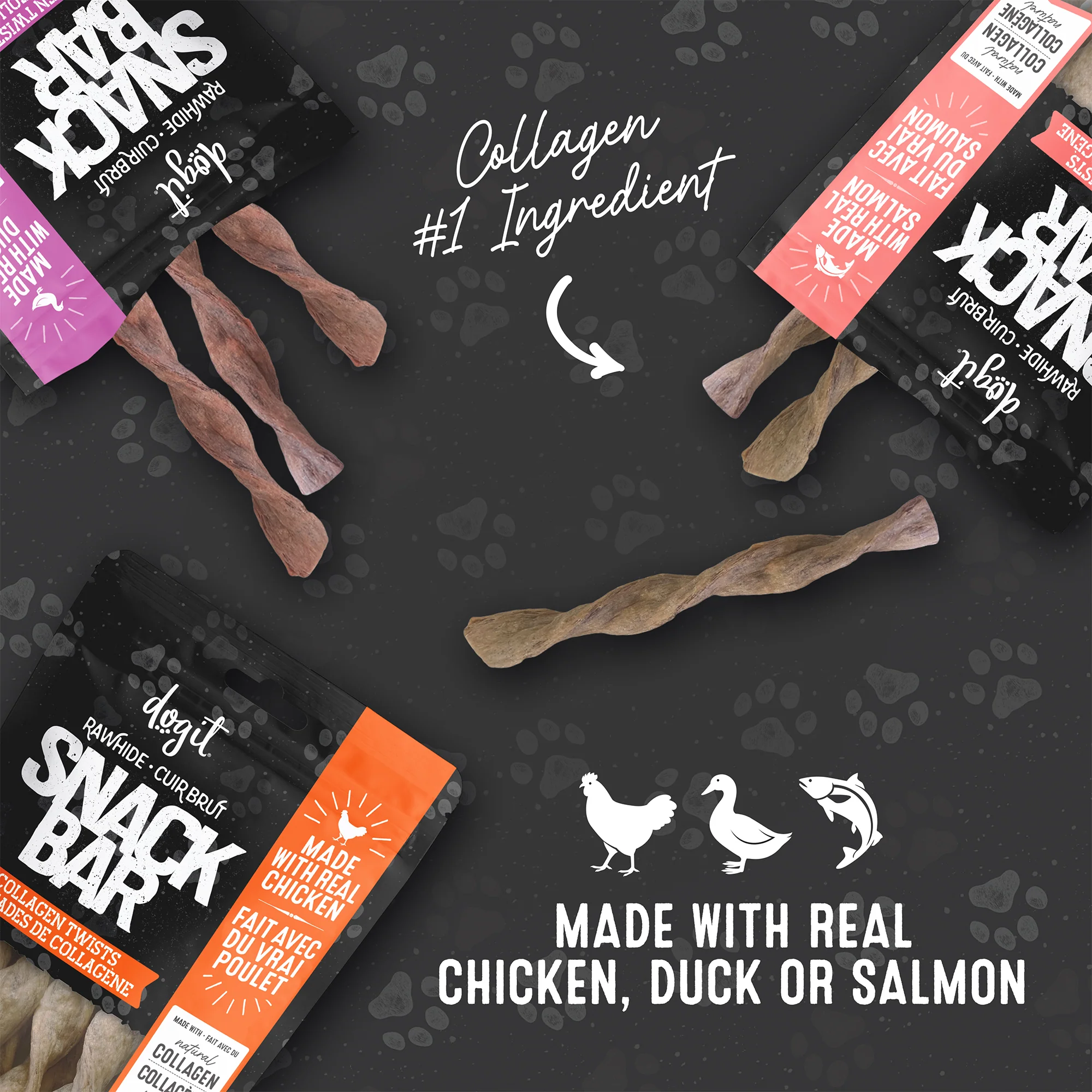 Dogit Snack Bar Dog Treats Chicken Collagen Twisted Sticks - Image 3