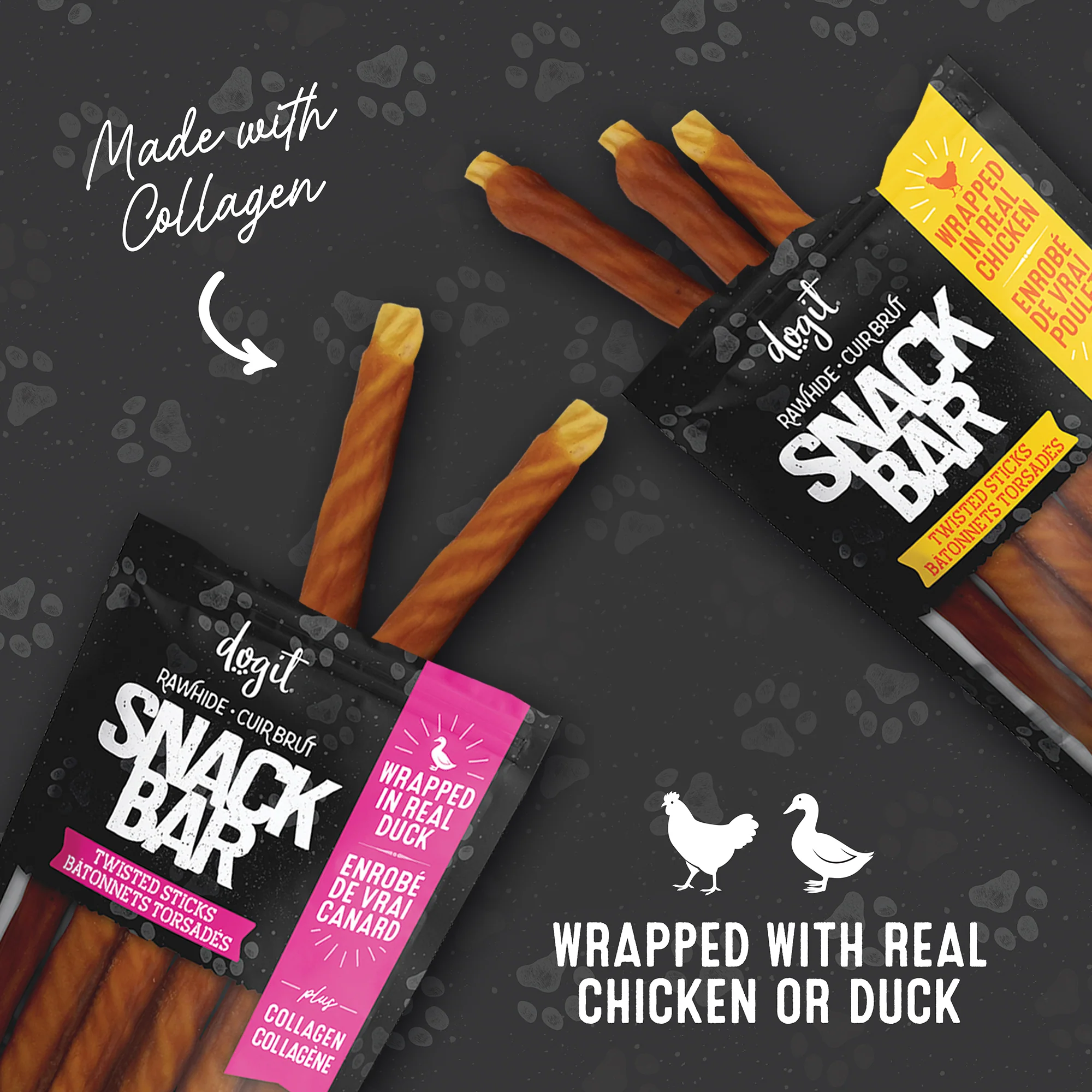 Dogit Snack Bar Dog Treats Chicken Wrapped Beefhide & Collagen Twisted Sticks - Image 3