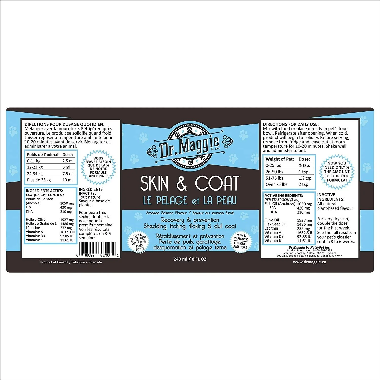 Dr. Maggie Skin and Coat Omega 3 Supplement with Fish Oil, Flax, and Olive Oil - Image 8