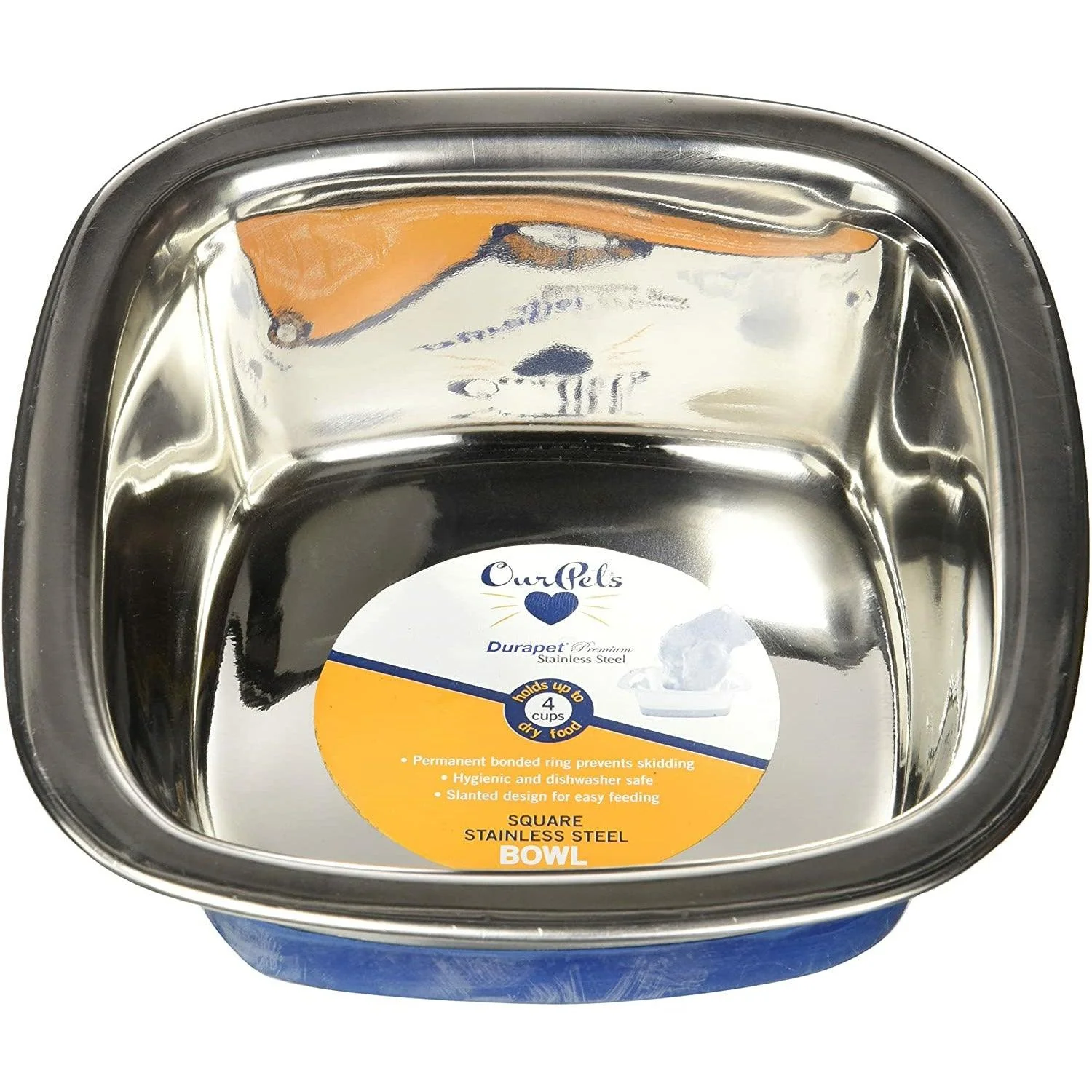 Durapet Premium Stainless Steel Square Bowl