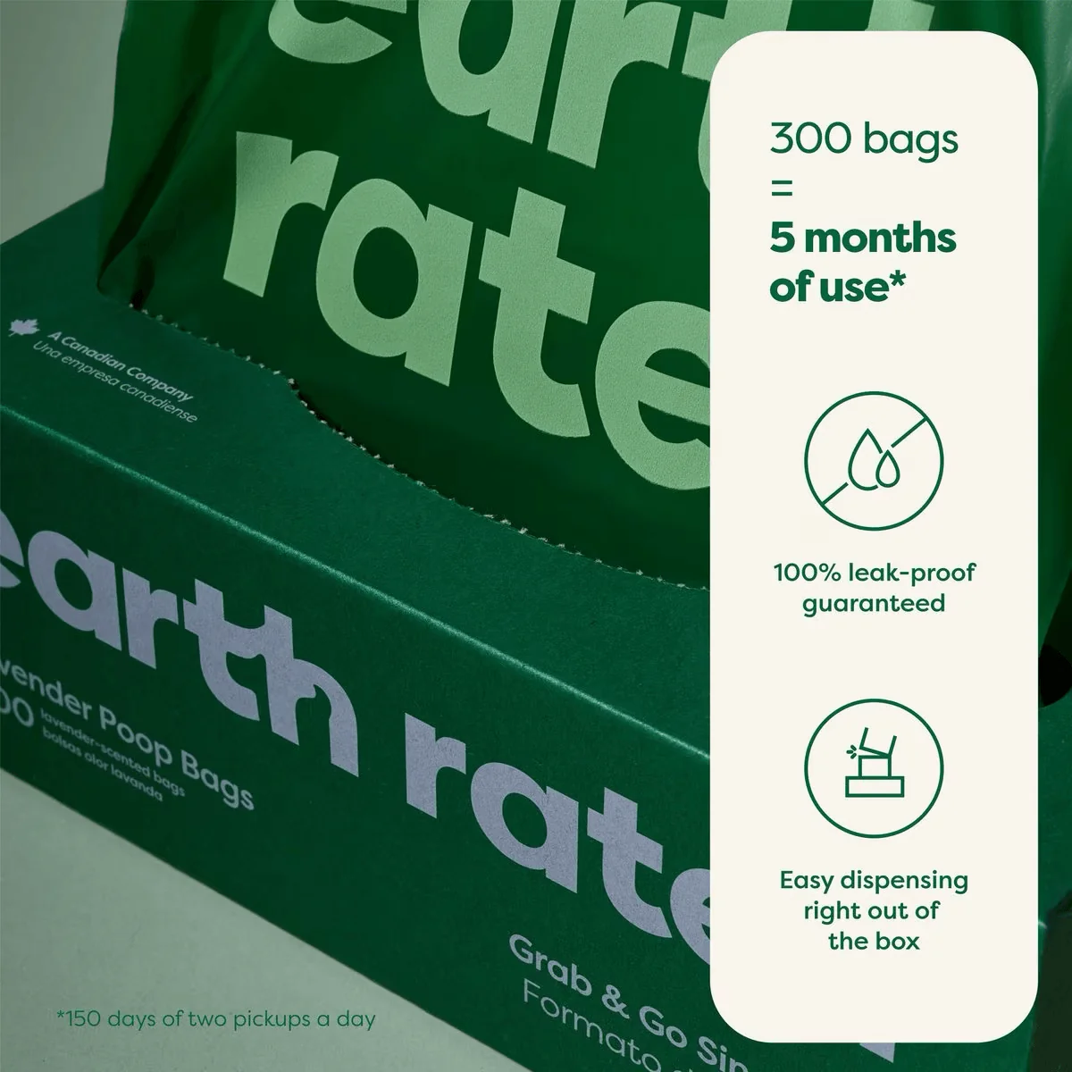 Earth Rated 300 Lavender-Scented Dog Waste Bags on a Single Roll - Image 4