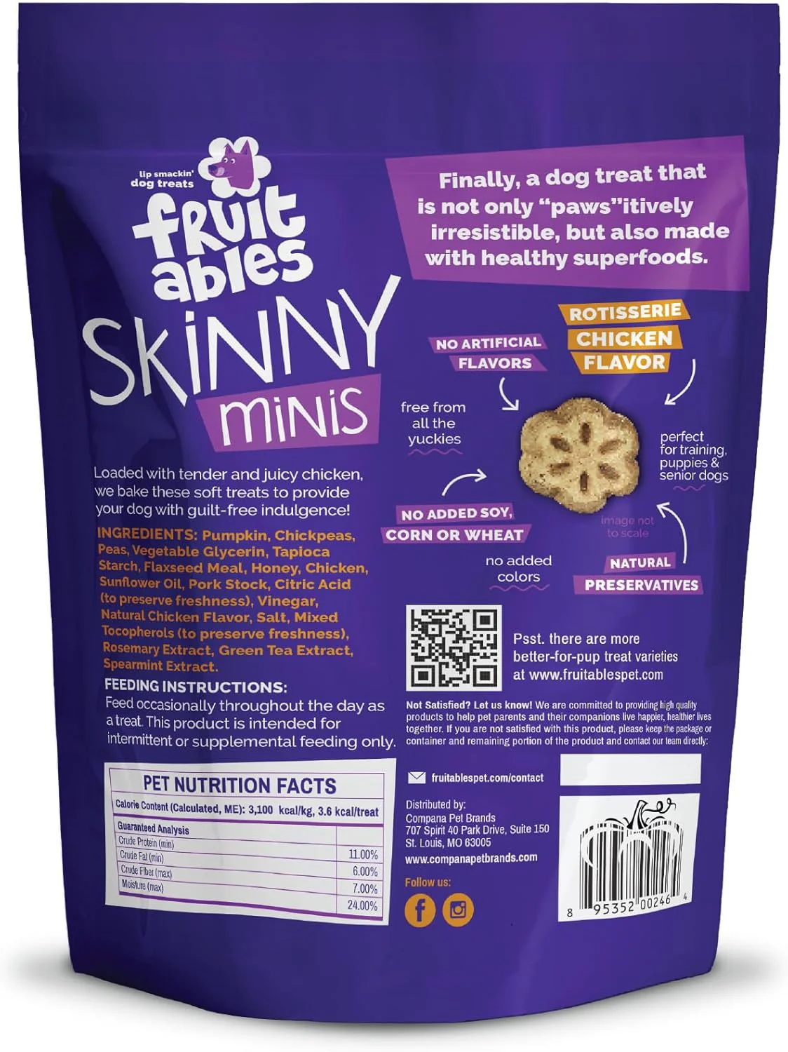 Fruitables Skinny Minis Dog Treats Rotisserie Chicken - Image 7
