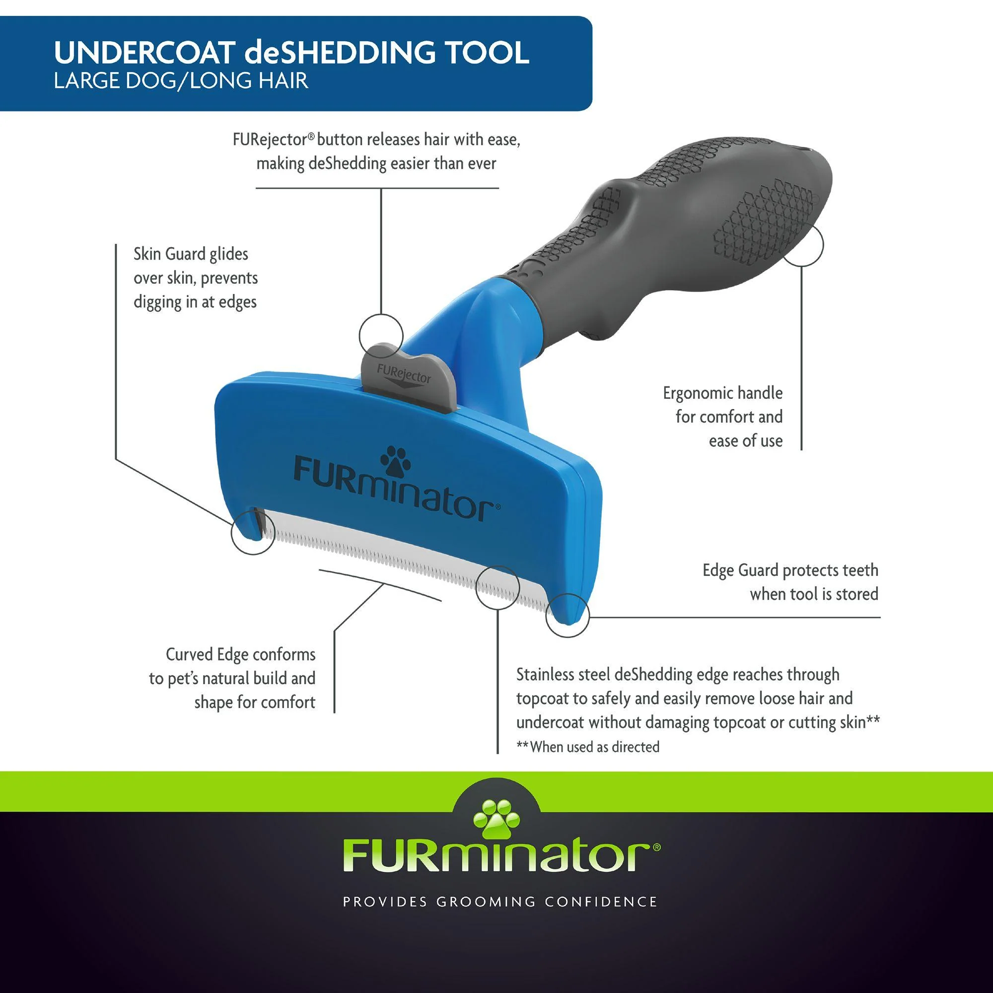 FURminator® Long Hair Undercoat deShedding Dog Tool - Image 6