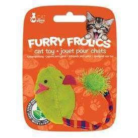 Furry Frolics Cat Toy Catnip Plush Mouse Green - Image 2
